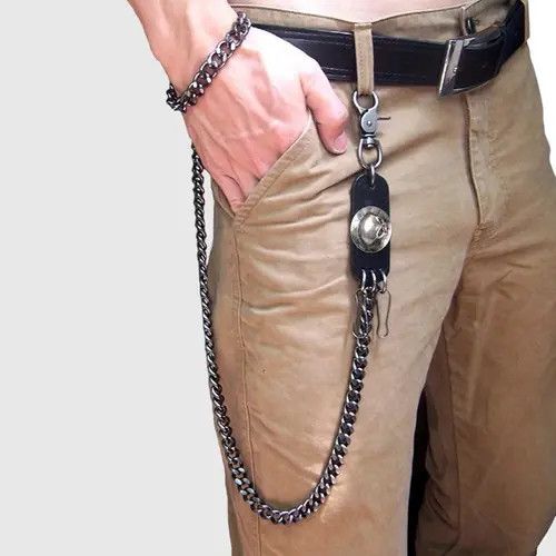 Jewelry Hip hop punk horns skull metal gothic wild pants chain Size ONE SIZE - 1 Thumbnail