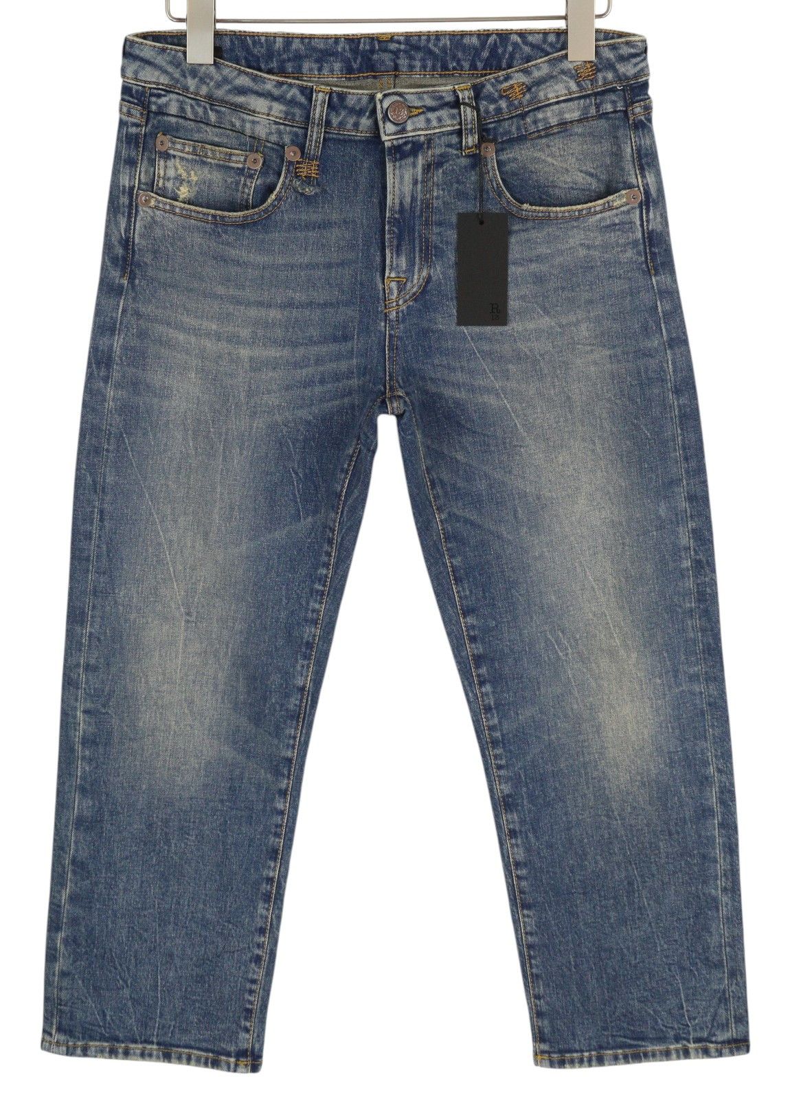 R13 BOY STRAIGHT 30 Cropped Ankle Washed Kelly 84447 Size 30" / US 8 / IT 44 - 2 Thumbnail