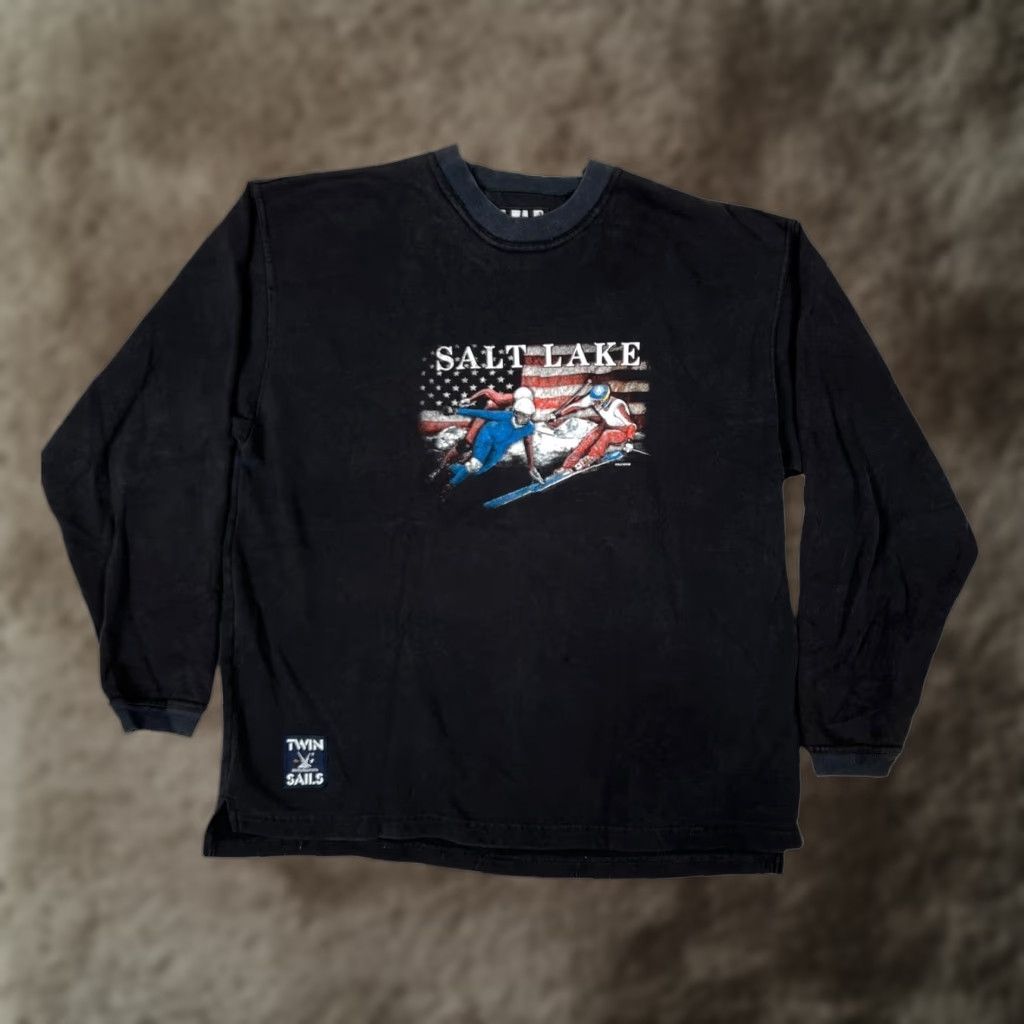 Helly Hansen VINTAGE Helly Hansen Shirt Mens XL Black Salt Lake Ski Twin Sails USA 90s Size US XL / EU 56 / 4 - 1 Thumbnail
