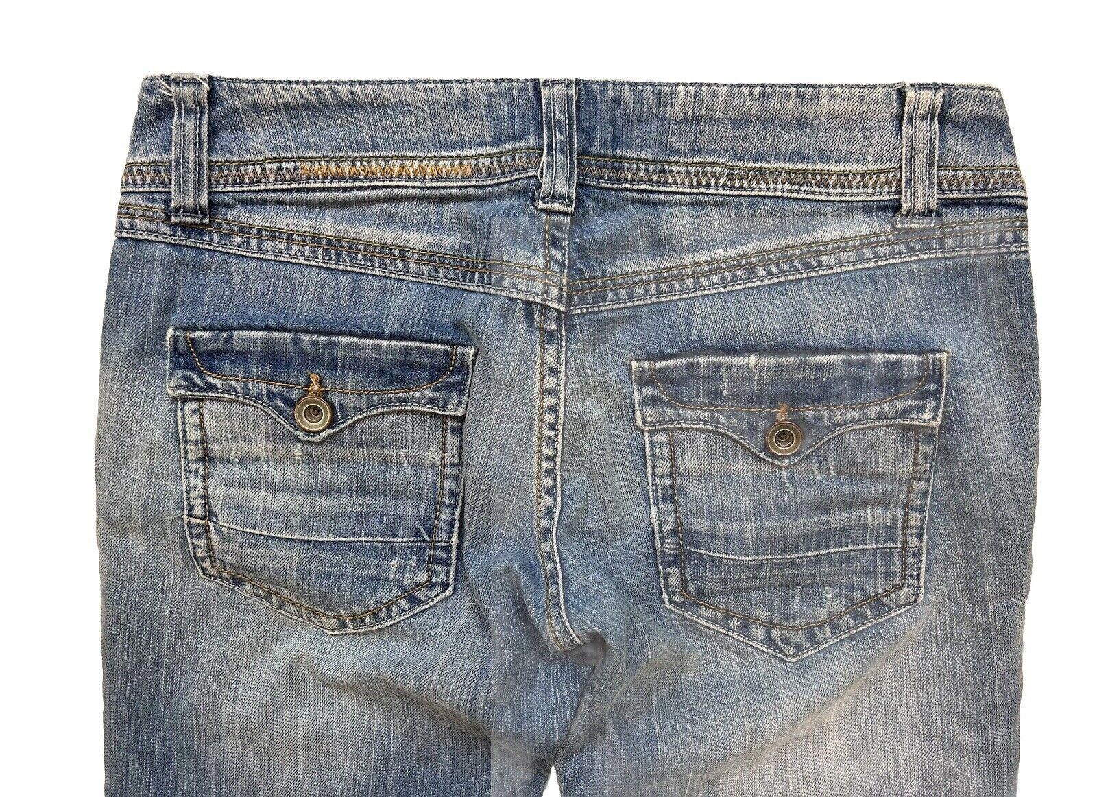 Designer Vintage Y2K Blue Jeans TRF Denim Skinny Low rise Panel Sz 4 Size 27" / US 4 / IT 40 - 11 Thumbnail
