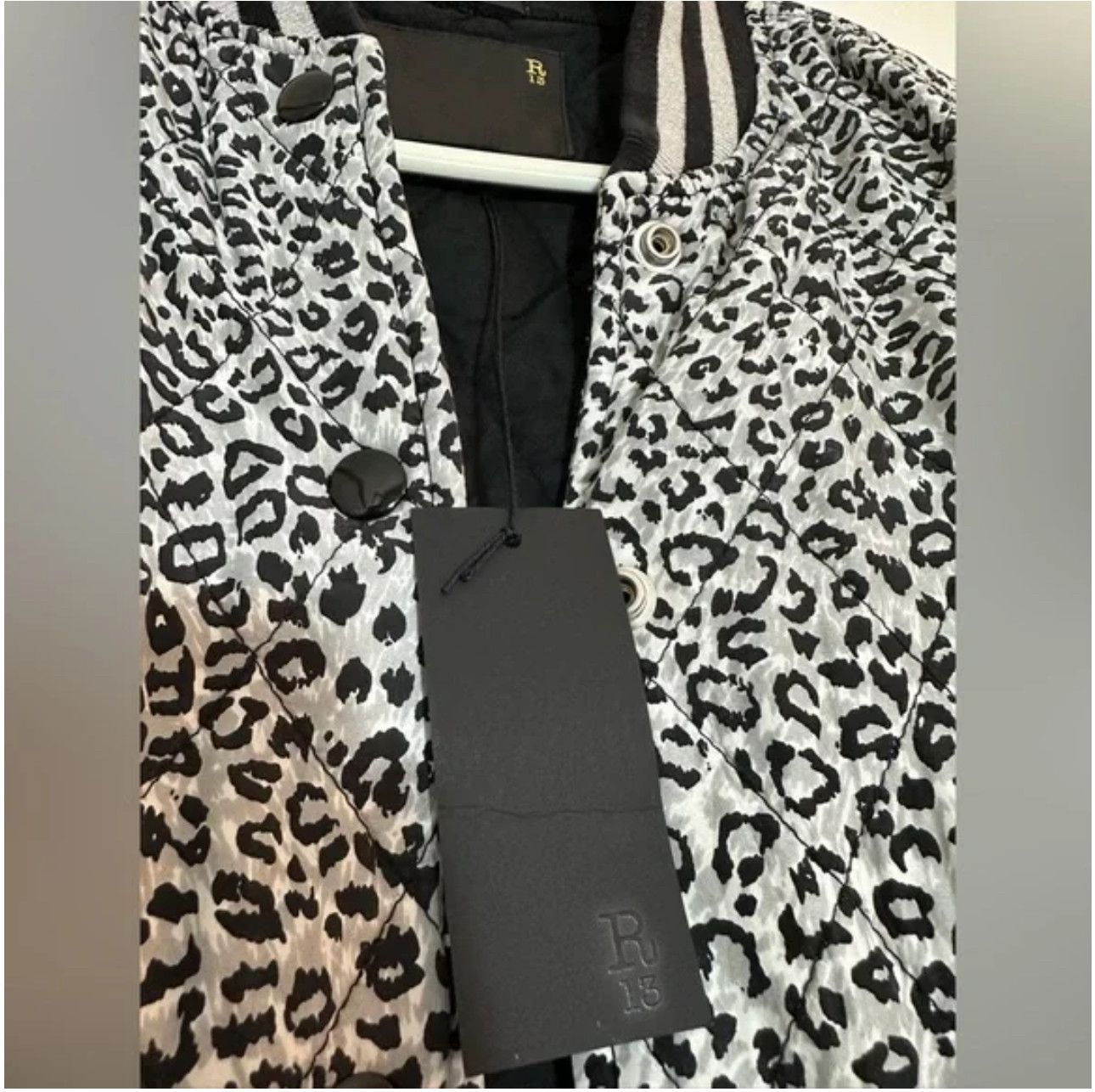 R13 R13 shrunken quilted roadie jacket silk leopard Size M / US 6-8 / IT 42-44 - 6 Thumbnail