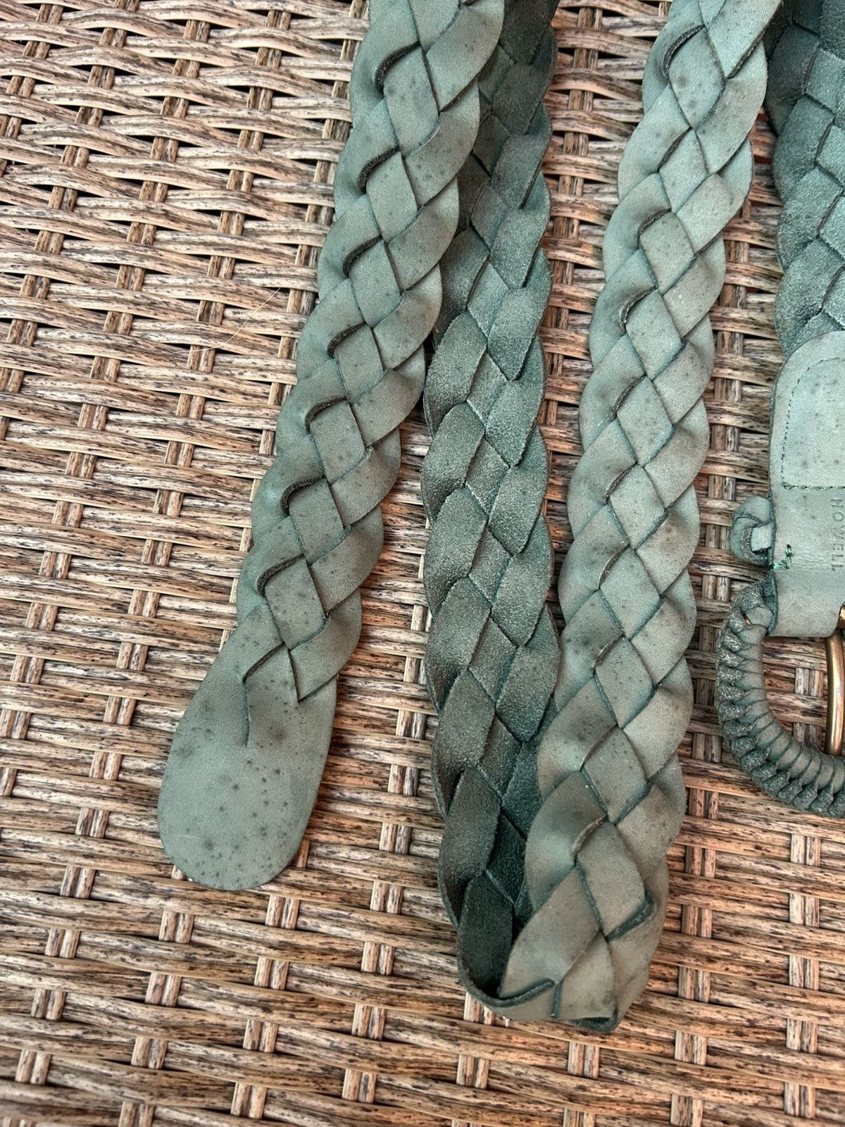 Margaret Howell Margaret Howell Nubuck Leather Pleated Belt Turquoise Size ONE SIZE - 3 Thumbnail