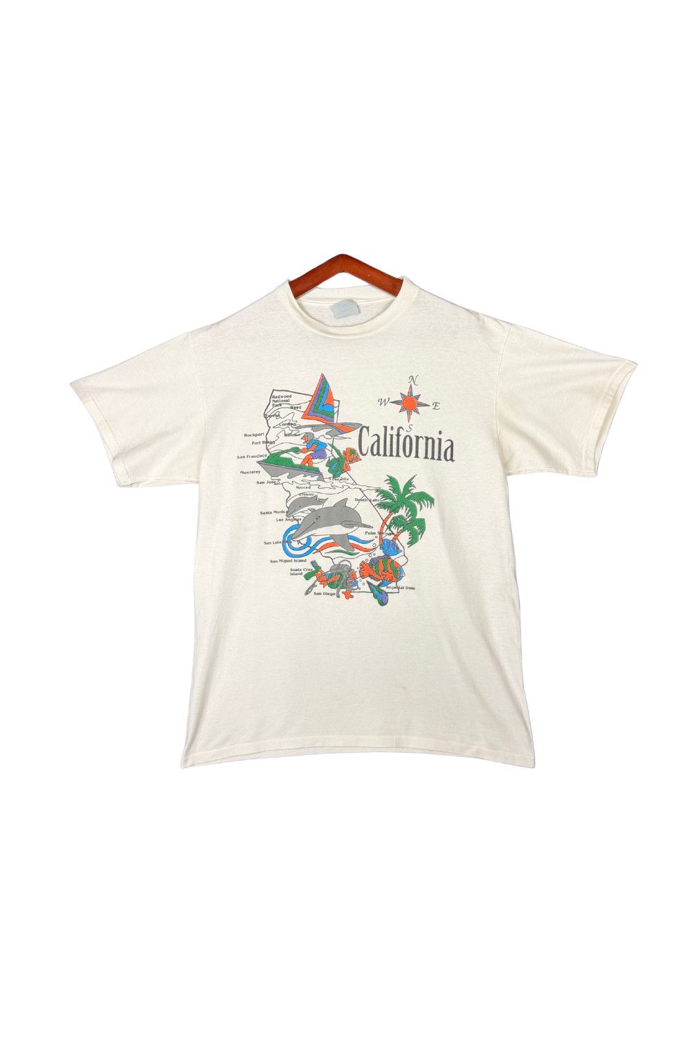 Tultex California Map Graphic Tultex Tee USA Travel Souvenir 90s Size US L / EU 52-54 / 3 - 1 Thumbnail