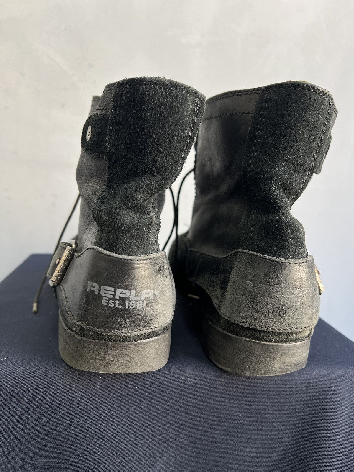 Replay Avant Garde y2k Hedi slimane style leather boots 90s archive Size US 10 / EU 43 - 9 Thumbnail