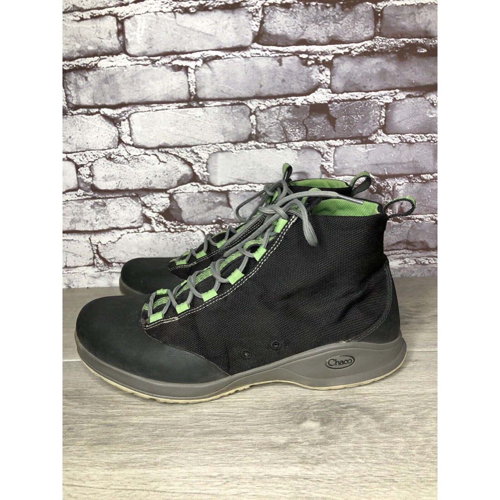Chaco Chaco Tedinho Bulloo Black Canvas Green Lace Up Hiking Boots Size US 11 / EU 44 - 17 Thumbnail