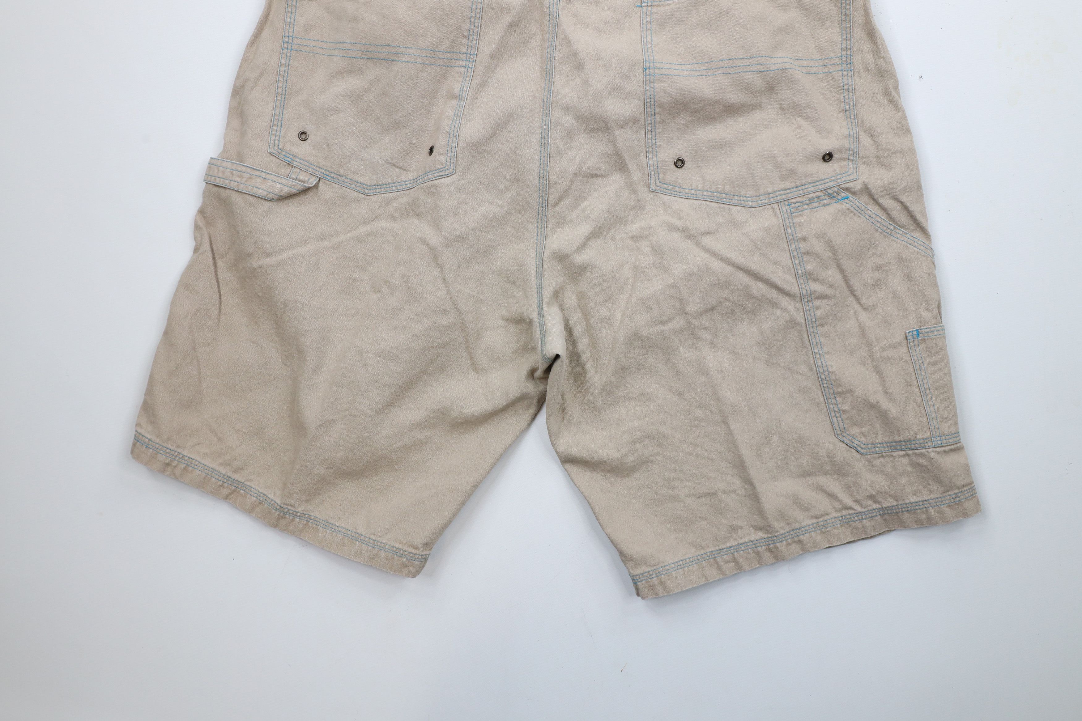 Vintage Vintage 90s Streetwear Fit Big Pocket Cargo Shorts Beige Size US 36 / EU 52 - 11 Thumbnail