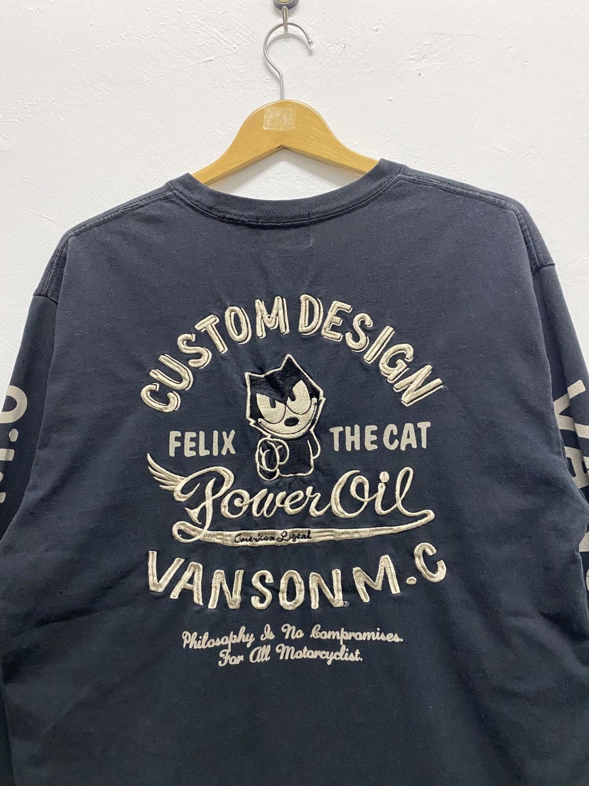 Mastermind Japan × Vanson Leathers VANSON LEATHER X FELIX THE CAT EMBROIDERED LOGO T-SHIRT(G-34 Size US XL / EU 56 / 4 - 3 Thumbnail
