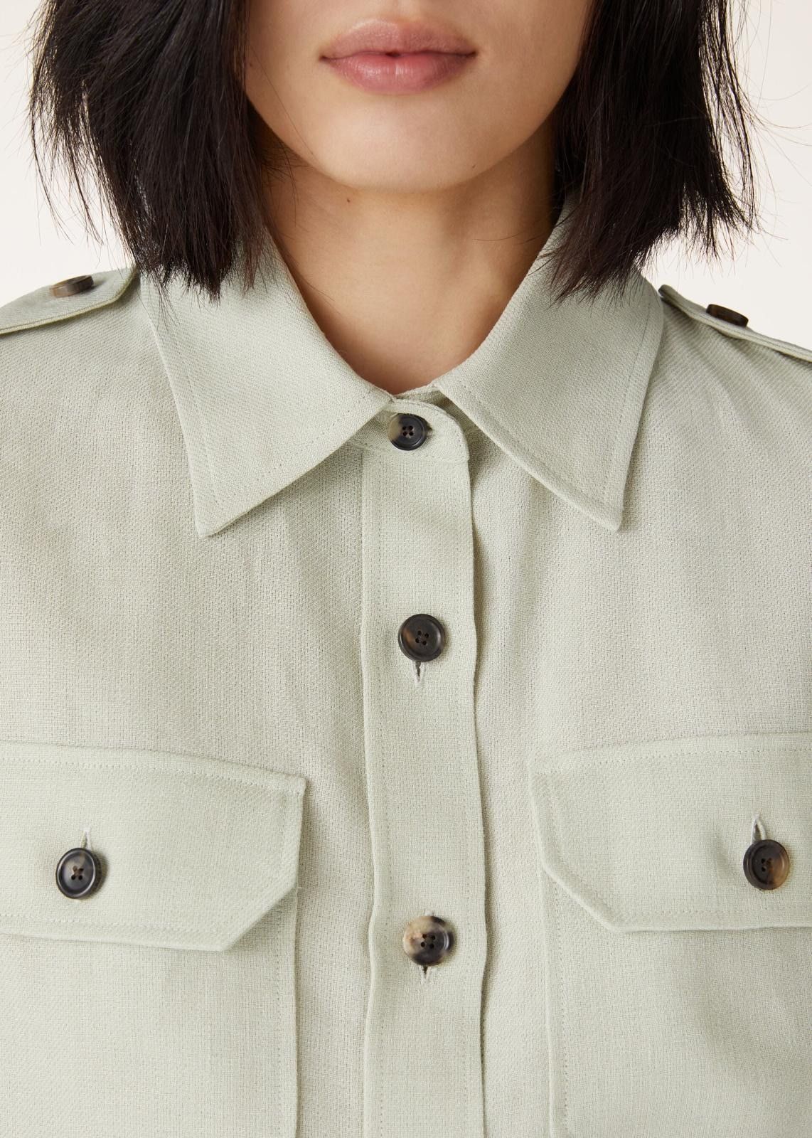 Loro Piana o1srvl11e0725 FAO3846 Annalisa Linen Shirt in Light Green Size S / US 4 / IT 40 - 7 Thumbnail