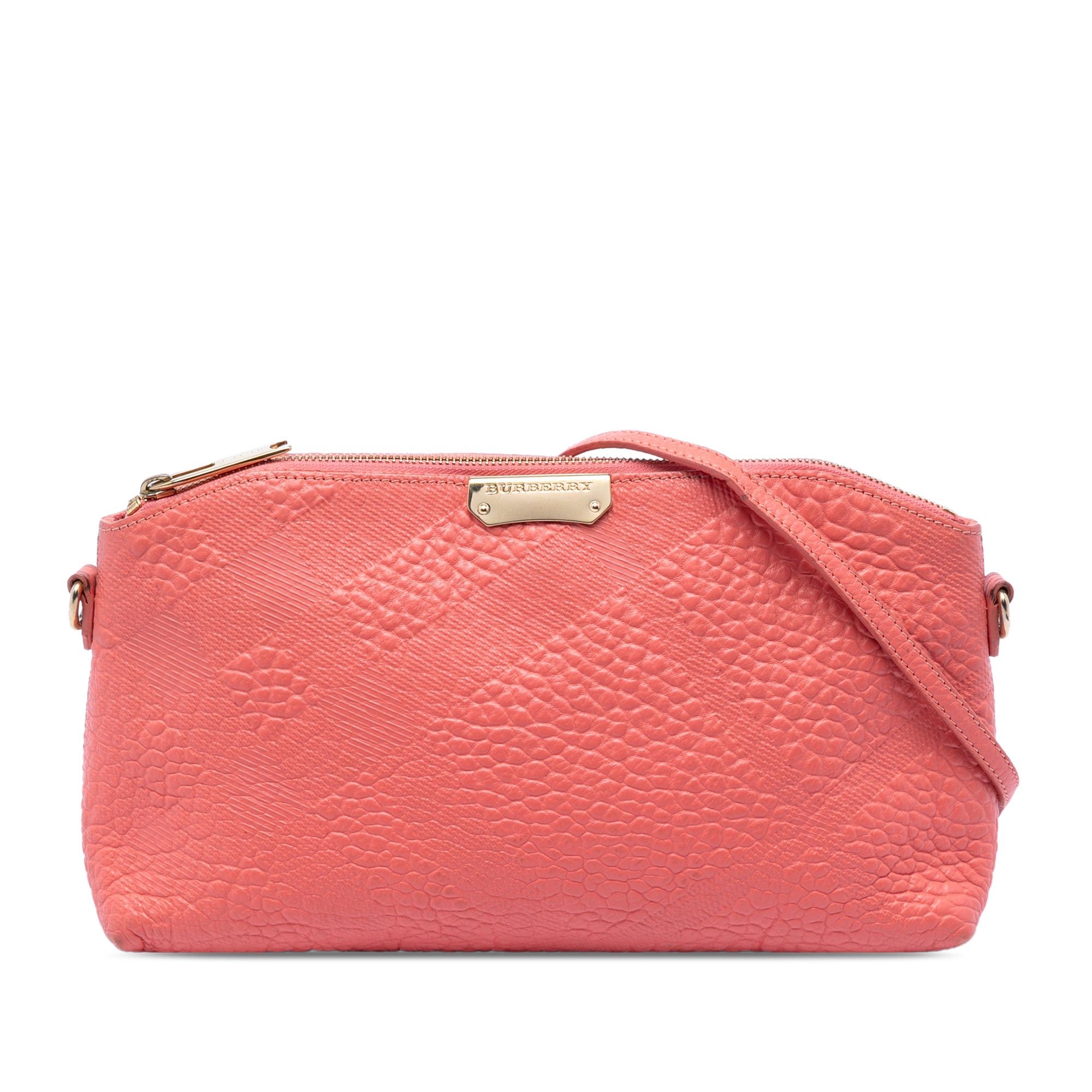 Burberry Small Grain Check Embossed Leather Chichester Crossbody Size ONE SIZE - 1 Thumbnail