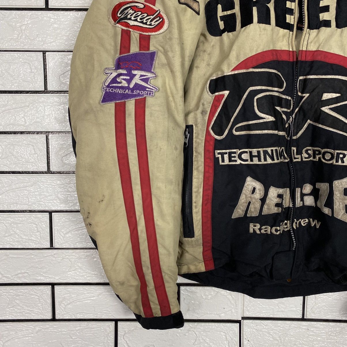 Japanese Brand Vintage Biker Jacket Cafe Racer Greedy Big Logo Size US L / EU 52-54 / 3 - 5 Thumbnail