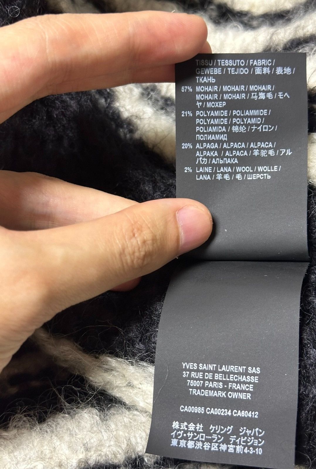 Saint Laurent Paris Saint Laurent Black & White Striped Hooded Cardigan Knit Size US S / EU 44-46 / 1 - 8 Thumbnail