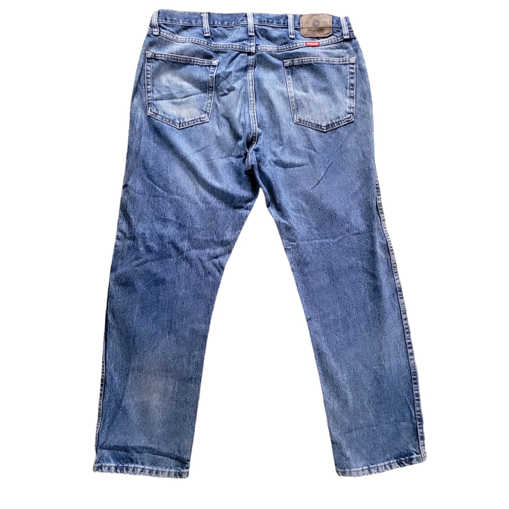 Wrangler Wrangler Regular Fit Jeans 38 x 30 Light Blue Distressed 100% Cotton Mens Jeans Size US 30 / EU 46 - 2 Thumbnail