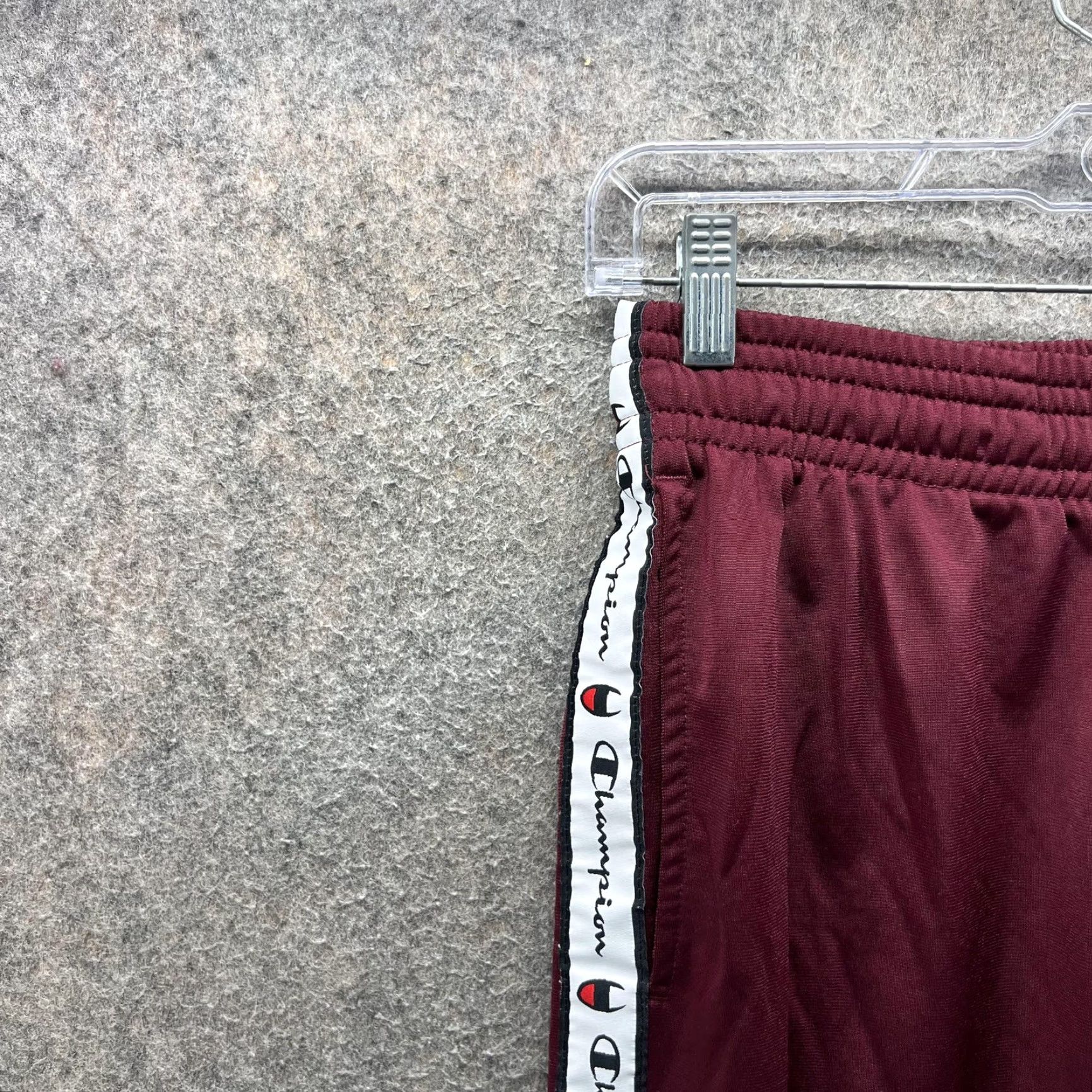 Champion Champion Track Pants Mens Small Red Knit Side Logo Tape Elastic Waist Cuffed Size US 29 - 5 Thumbnail