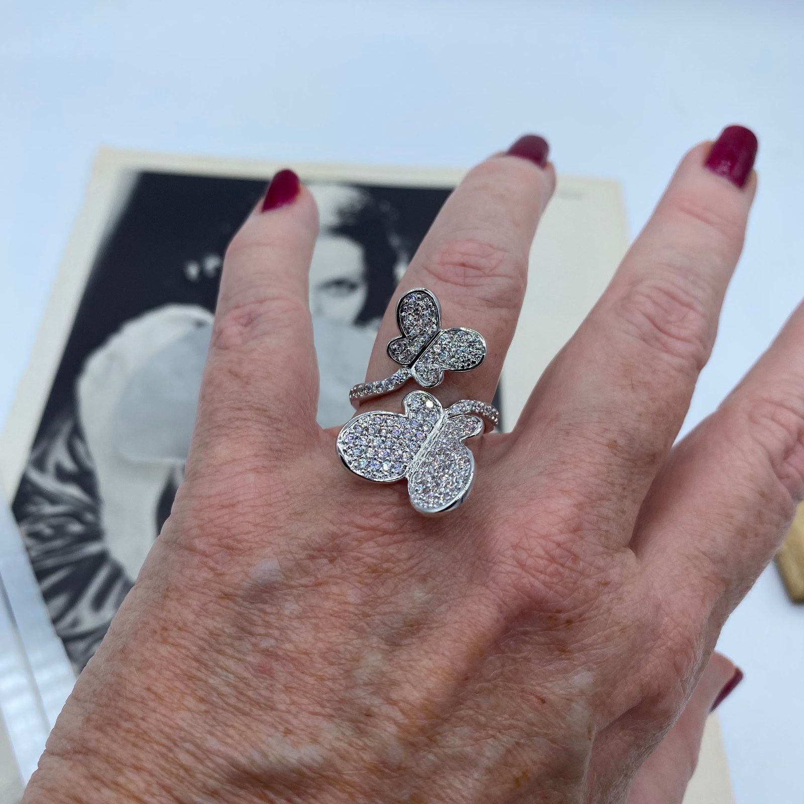 The Unbranded Brand Butterly CZ Statement Ring Size ONE SIZE - 2 Thumbnail