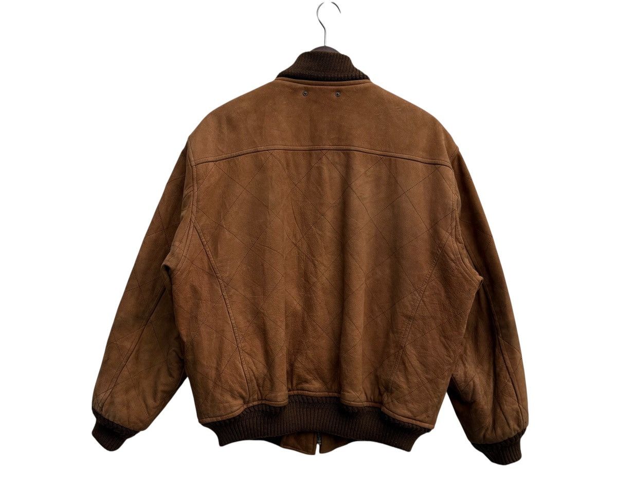 Japanese Brand Vintage Men’s Ba-Tsu Brown Quilted Leather Bomber Jacket Size US M / EU 48-50 / 2 - 8 Thumbnail