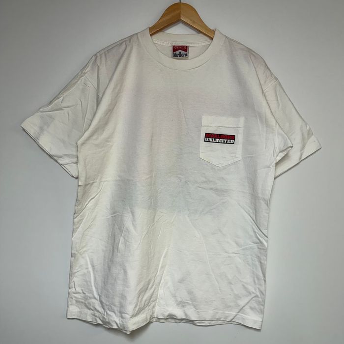 Marlboro Vintage Marlboro Shirt 90s Cigarette T-Shirt White Promo Tee ...