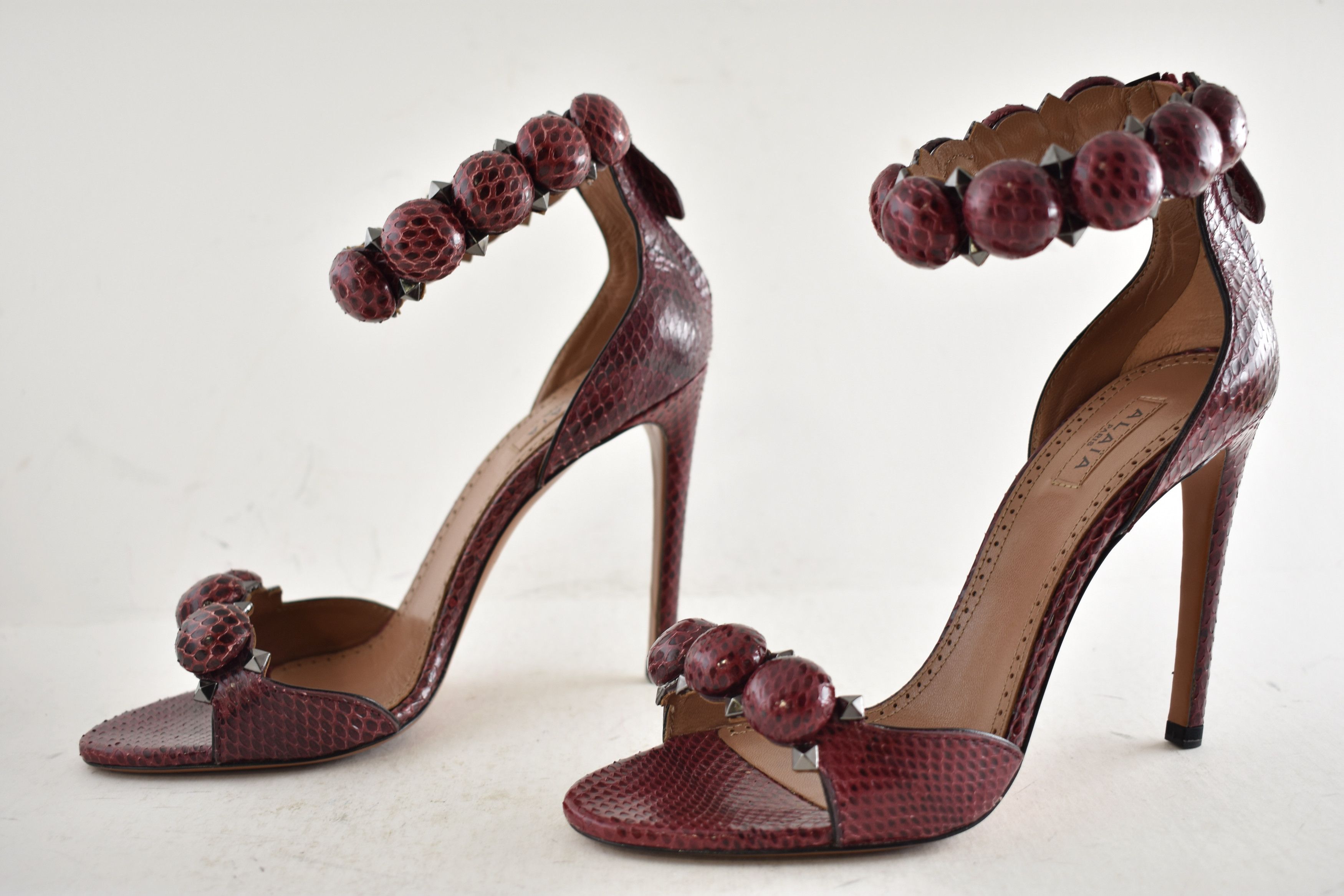 Alaia Alaia Bombe 110m Snakeskin Ankle Strap Sandal Heel Pump 36.5 Size US 6.5 / IT 36.5 - 12 Thumbnail