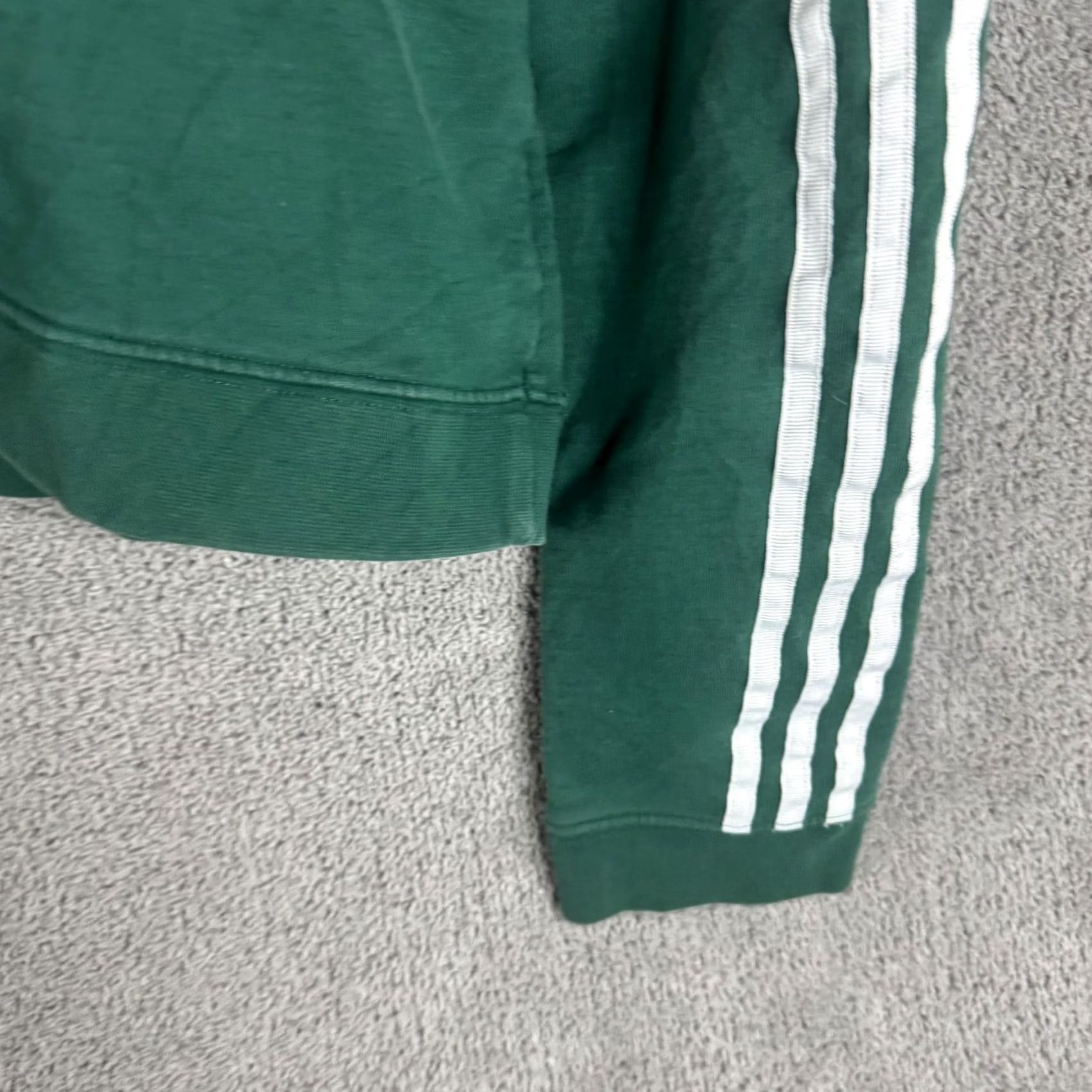 Adidas adidas Hoodie Womens Small Green Cropped 3-Stripes Trefoil Pullover Originals Size S / US 4 / IT 40 - 3 Thumbnail