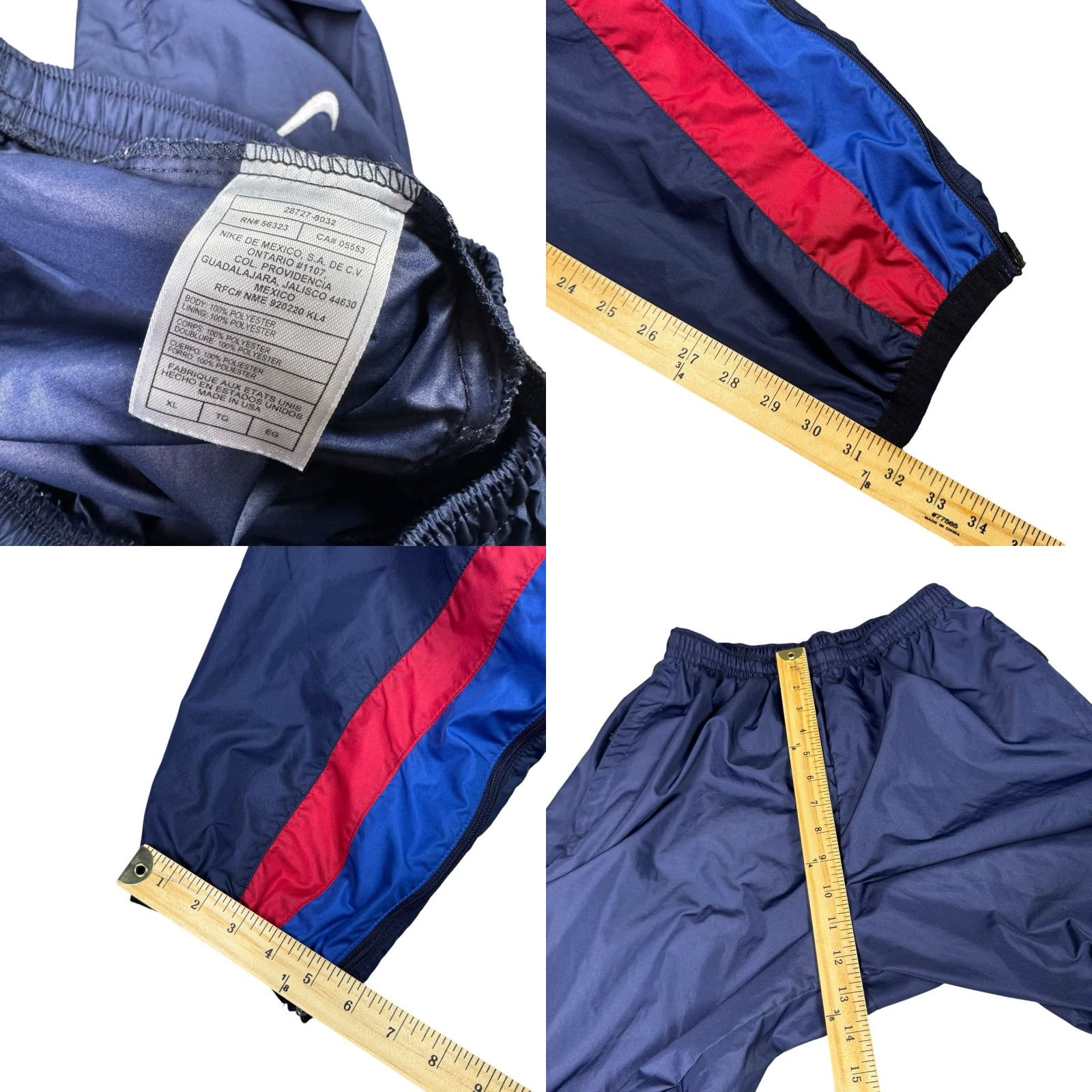 Nike VINTAGE Nike Track Pants Womens XL USA Made Blue Taper Jogger 90s Sweatpants Size 40" / US 18 - 8 Thumbnail