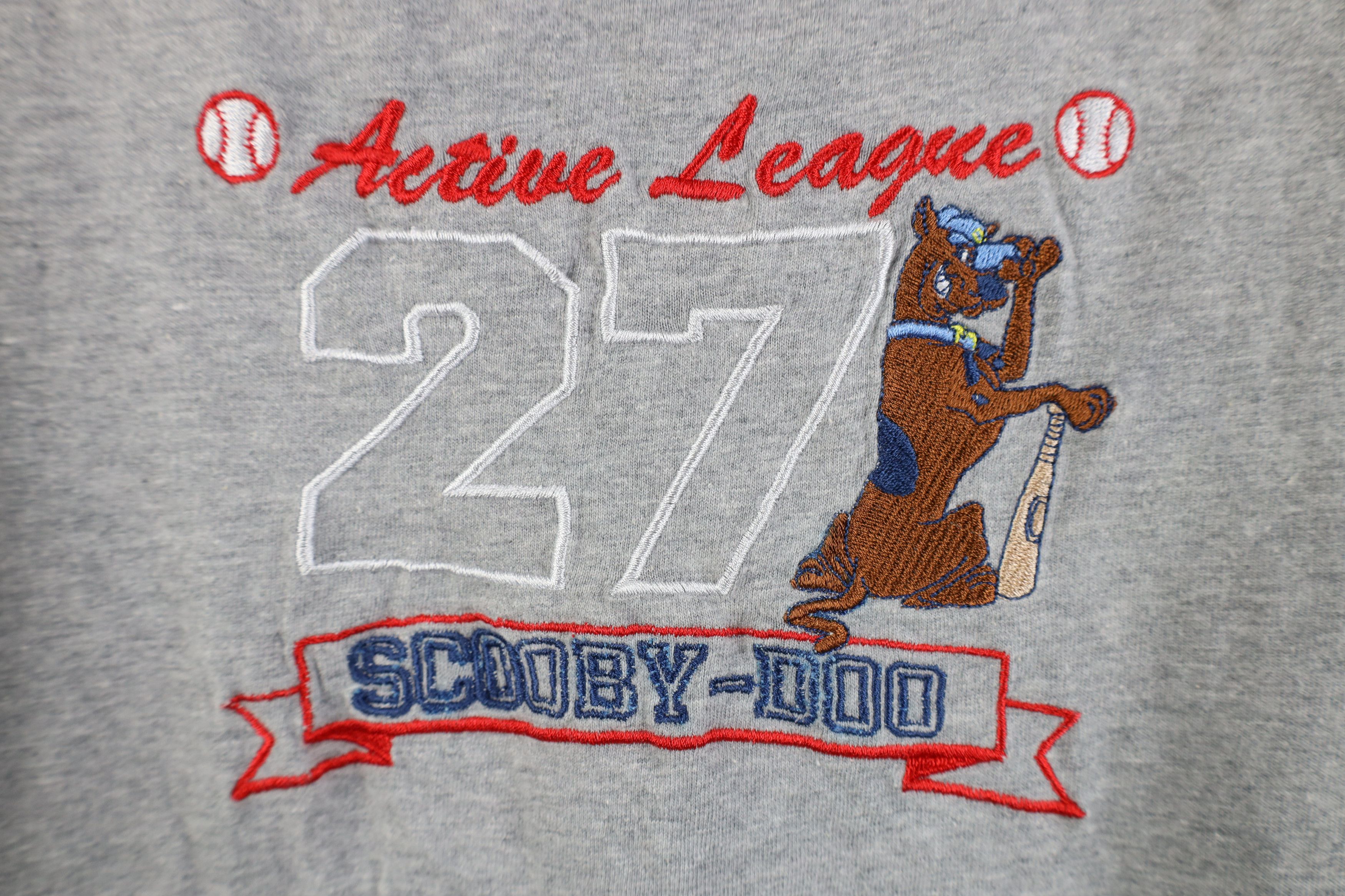Vintage Vintage 90s Y2K Scooby Doo Spell Out Baseball V-Neck T-Shirt Size XXL / US 16-18 / IT 52-54 - 4 Thumbnail