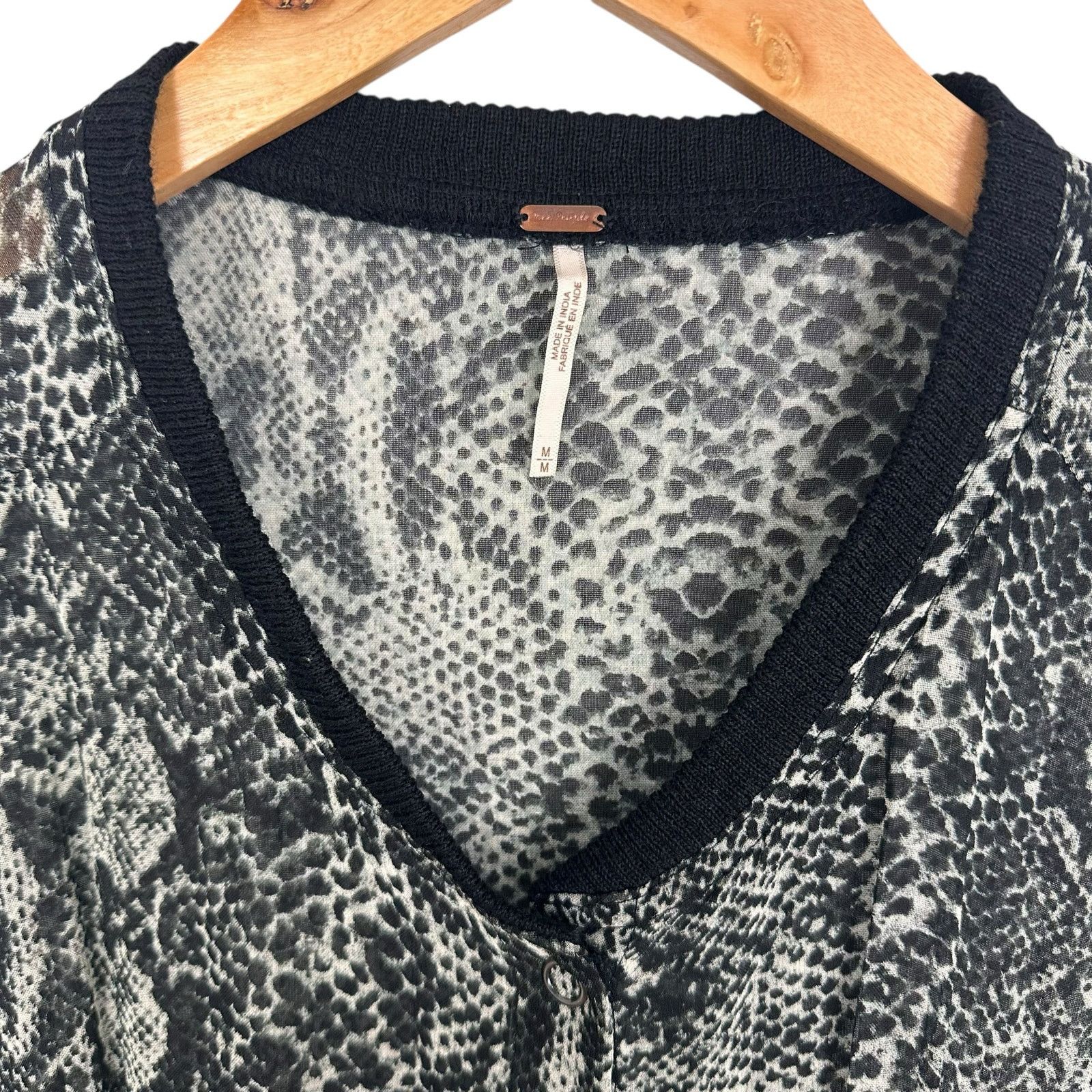 Free People Free People Lori Bomber Jacket Oversized Sz M Black Sheer Size M / US 6-8 / IT 42-44 - 5 Thumbnail