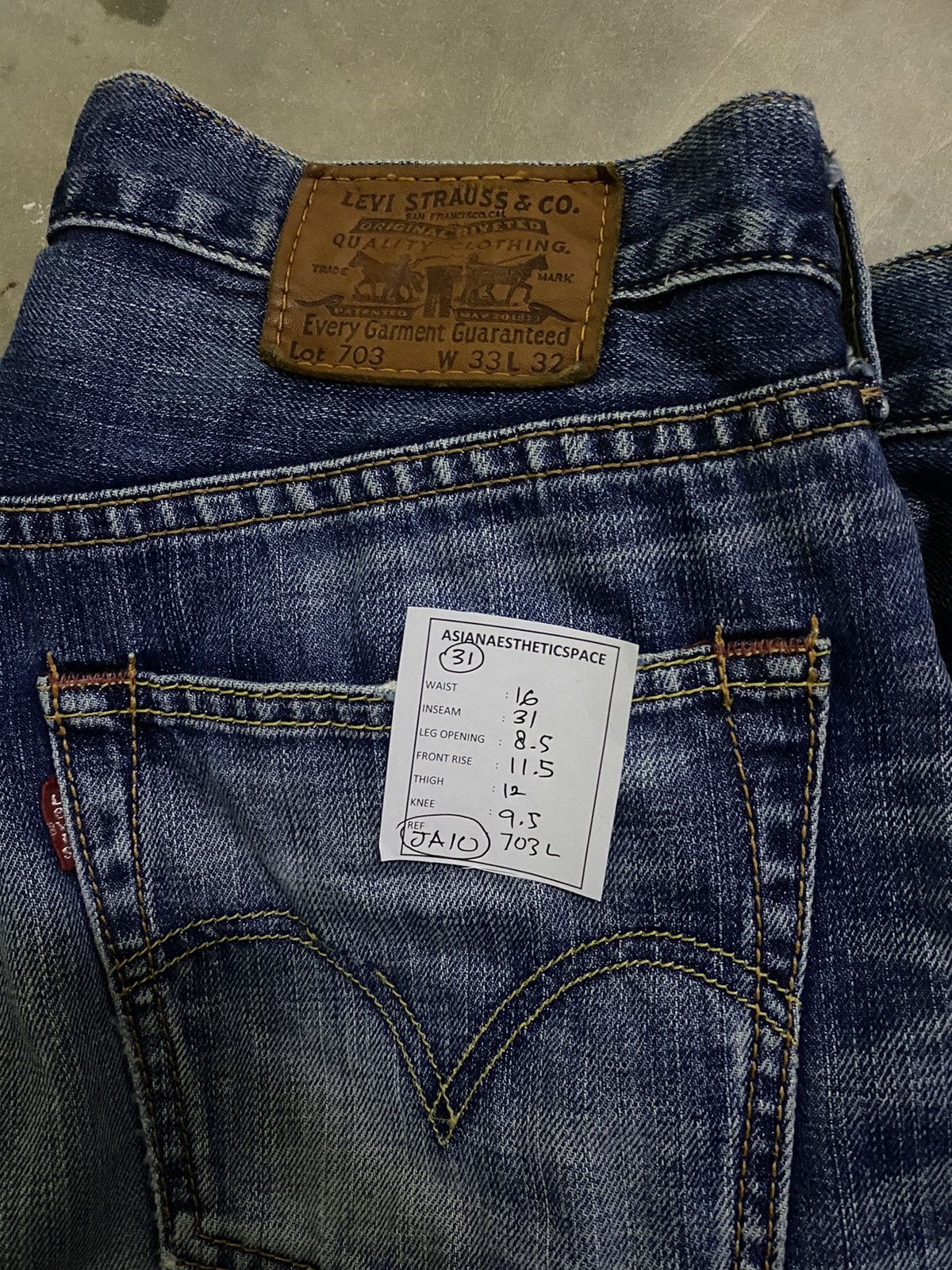 Levi's Levis Strauss 703 Distressed Denim Blue Jean Mud Washed Size US 31 - 14 Thumbnail