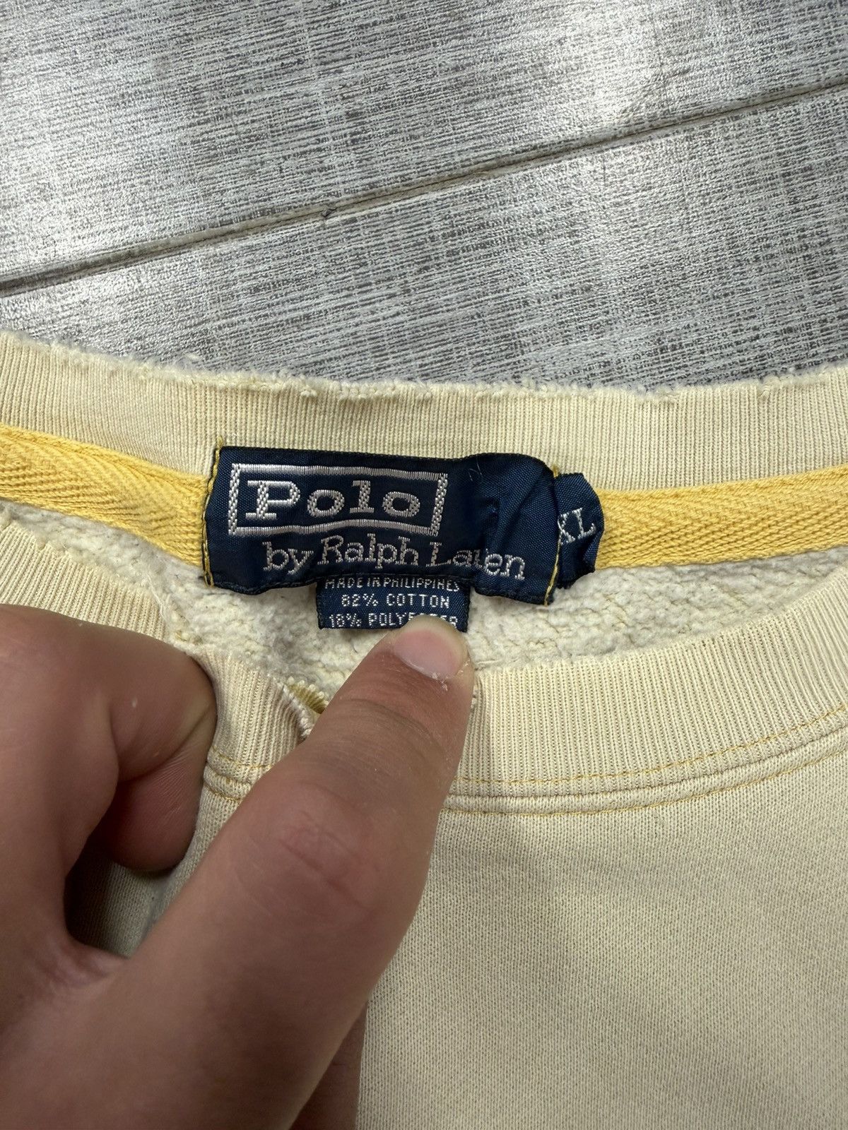 Polo Ralph Lauren Vintage 90s Faded & Thrashed Polo Ralph Lauren Crewneck Size US XL / EU 56 / 4 - 6 Thumbnail