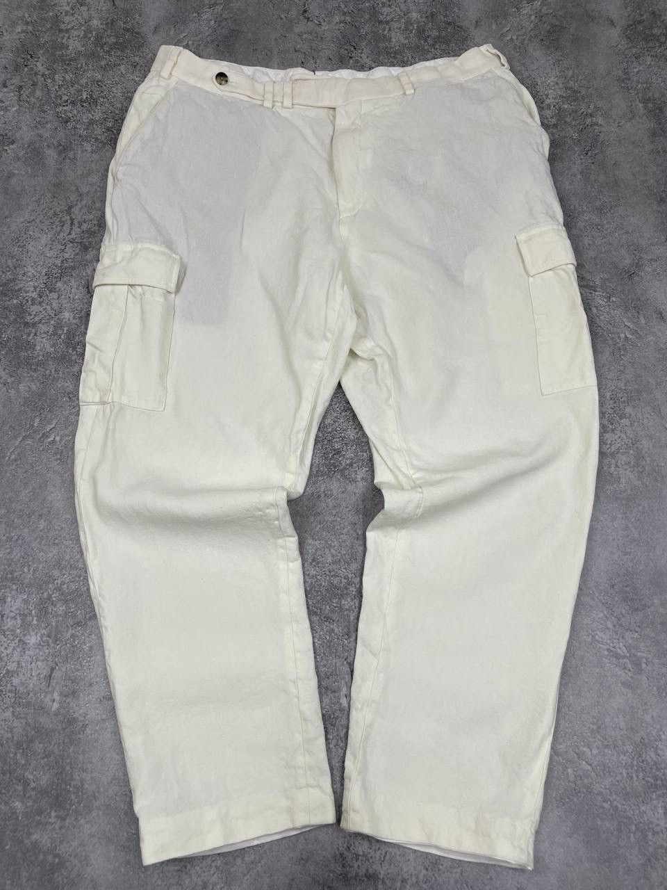 Suitsupply Suitsupply Men Pure Linen Cargo Pants Blake Flat Front White Size US 38 / EU 54 - 5 Thumbnail