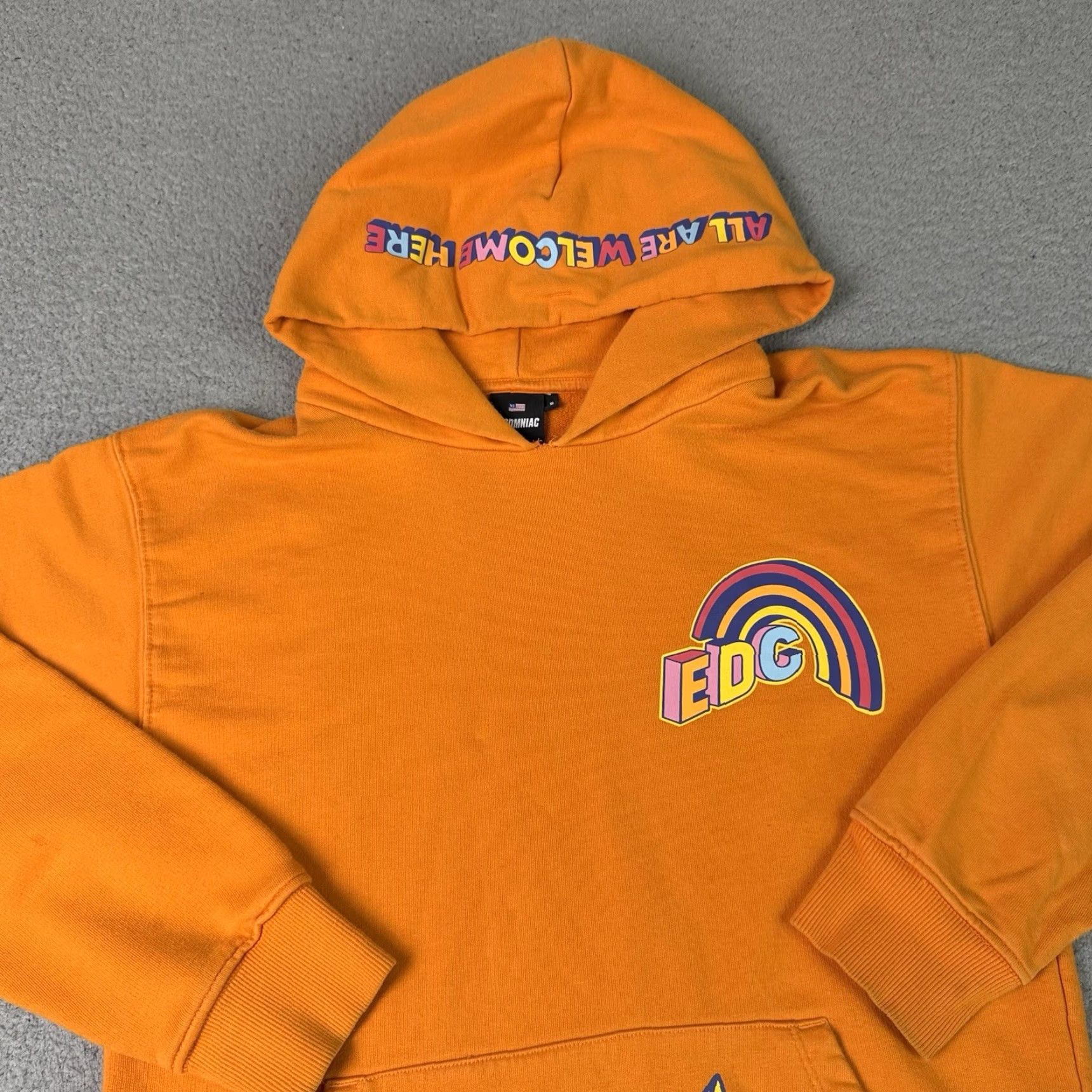 Rainbow VINTAGE Insomniac EDC Hoodie Adult Small Orange Rainbow EYE Sweatshirt AOP Rave Rare S Size US S / EU 44-46 / 1 - 2 Thumbnail