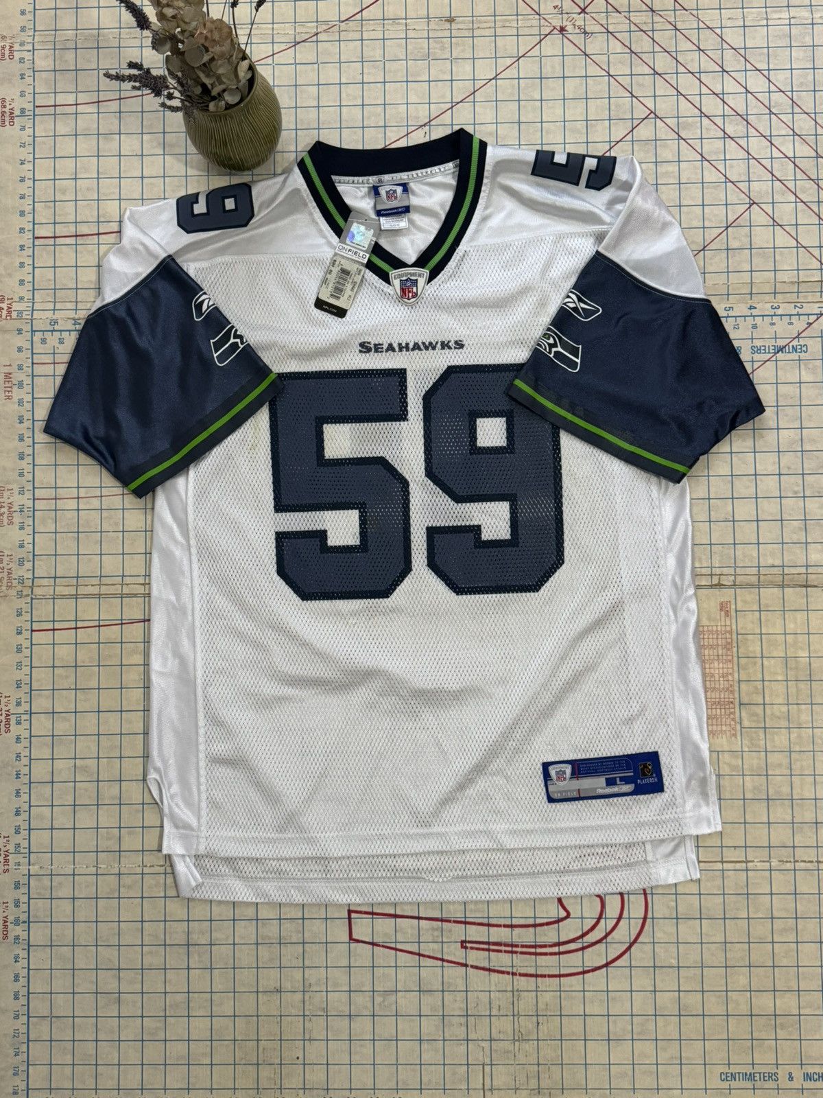 NFL × Reebok × Vintage Reebok Seattle Seahawks Signed Aaron Curry Jersey White Larg Size US L / EU 52-54 / 3 - 10 Thumbnail
