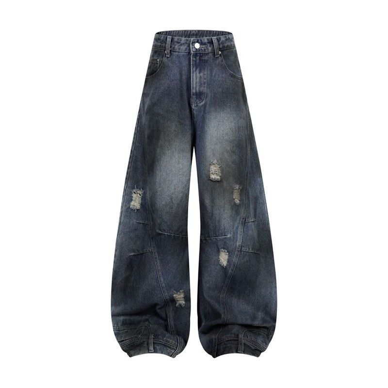 Vintage Retro street patchwork distressed jeans loose fit Size US 32 / EU 48 - 1 Thumbnail