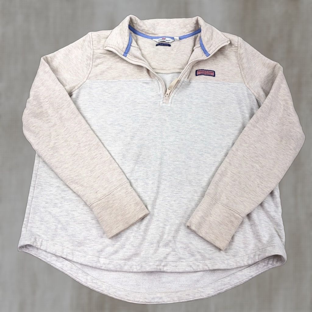 Vineyard Vines Vineyard Vines Sweater Men Large Tan Gray Pullover Quarter Zip Shep Shirt Size US L / EU 52-54 / 3 - 1 Thumbnail