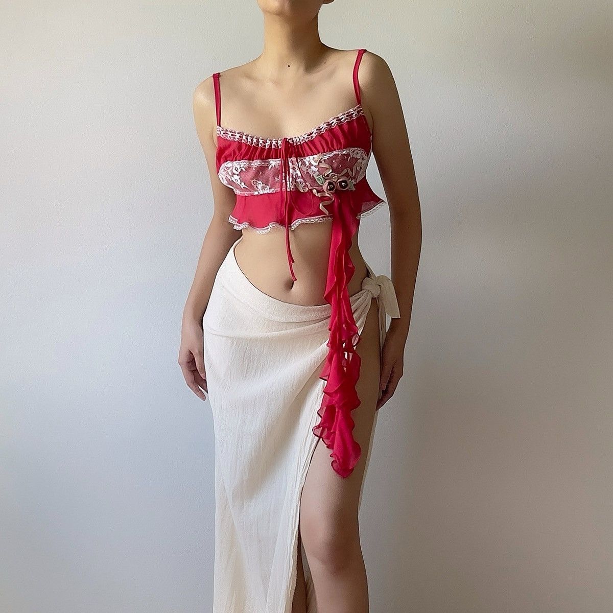 Victoria's Secret Vintage VS Red Silk Camisole (Large) Size L / US 10 / IT 46 - 1 Thumbnail