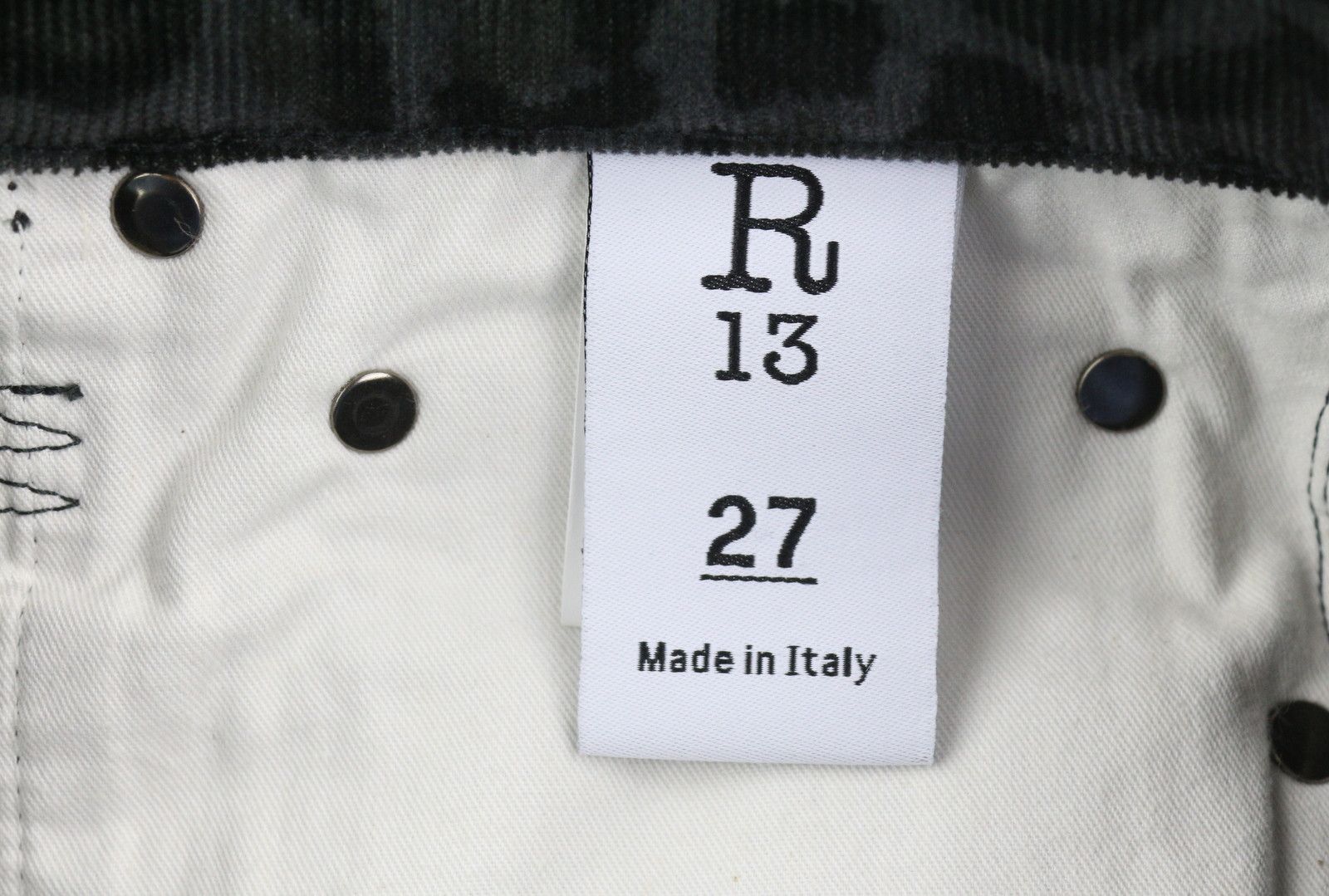 R13 HIGH RISE SKINNY 27 Leopard Corduroy Grey Trousers 85837 Size 27" / US 4 / IT 40 - 8 Thumbnail