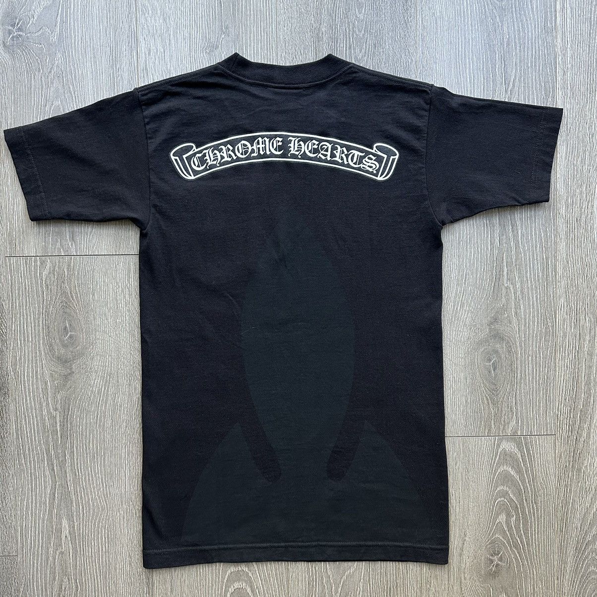 image of Chrome Hearts Scroll Logo Tee in Black, Men's (Size Small)