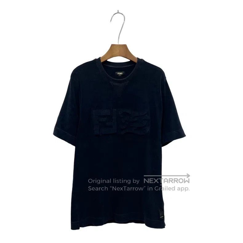 Fendi Fendi Dark blue embroidered towel short sleeve Size US S / EU 44-46 / 1 - 1 Thumbnail