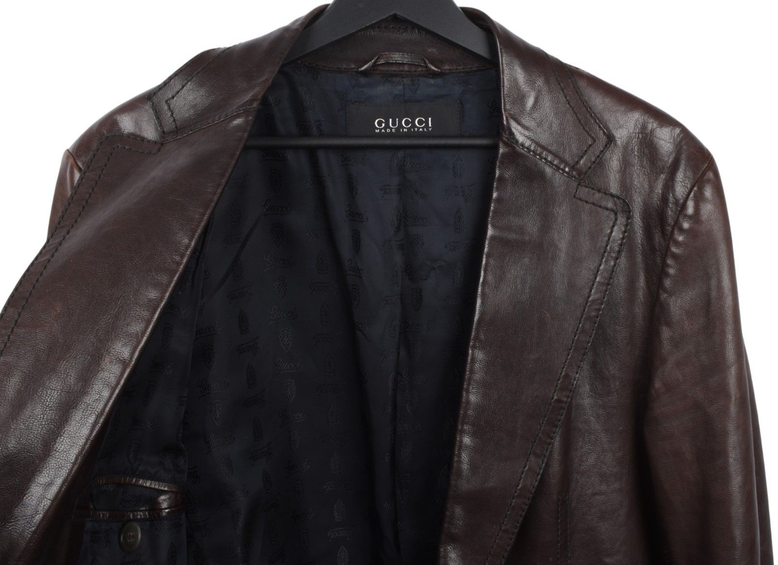 Gucci Gucci Men Leather Jacket blazer style Size IT52-L, S1931 Size US L / EU 52-54 / 3 - 5 Thumbnail