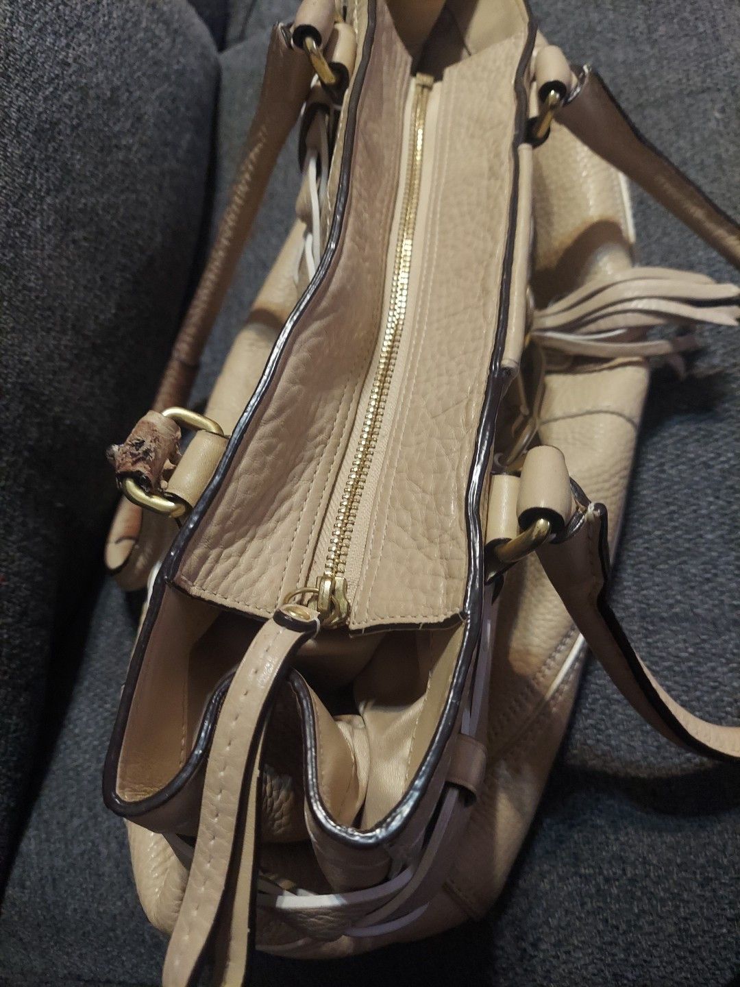 Coach COACH Tan Leather Satchel Double Strap Shoulder Bag No-L069 Size ONE SIZE - 9 Thumbnail