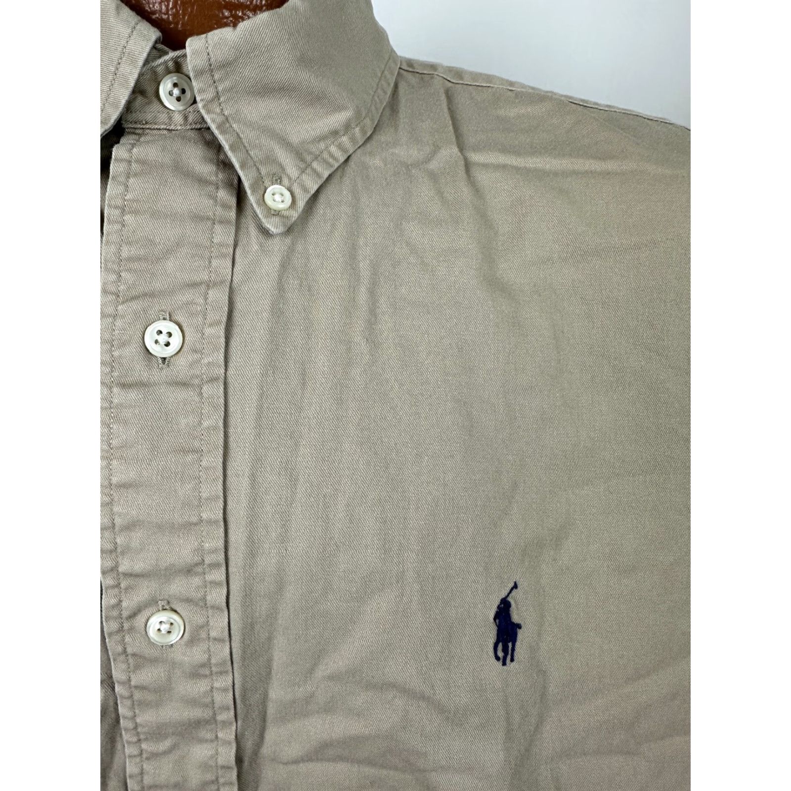 Ralph Lauren VINTAGE Ralph Lauren Shirt Men XL Oversized 90s Twill Beige Size US XL / EU 56 / 4 - 4 Thumbnail