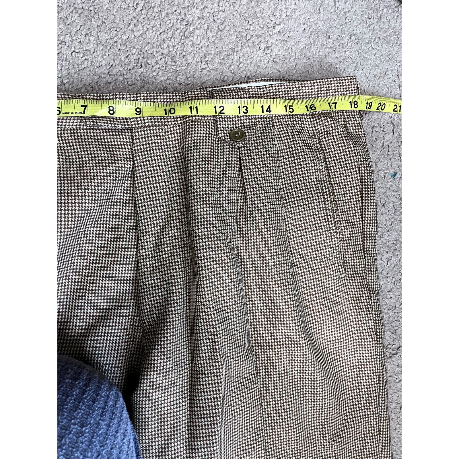 Vintage Vintage Men's Wool Leonardo Valenti Houndstooth Slacks 34 Size US 34 / EU 50 - 5 Thumbnail