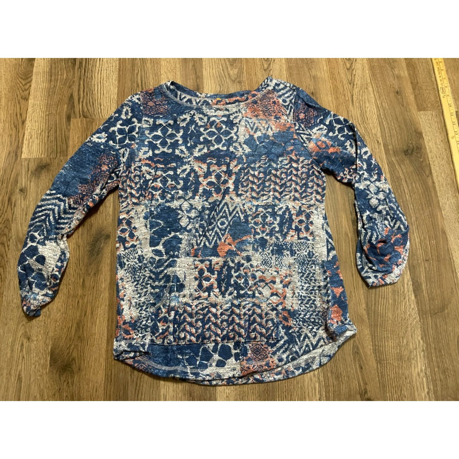 Vintage Ruby Rd. Shirt Women Size S Long Sleeve Orange White Blue Solid Casual Modern Lightweight Size S / US 4 / IT 40 - 2 Thumbnail