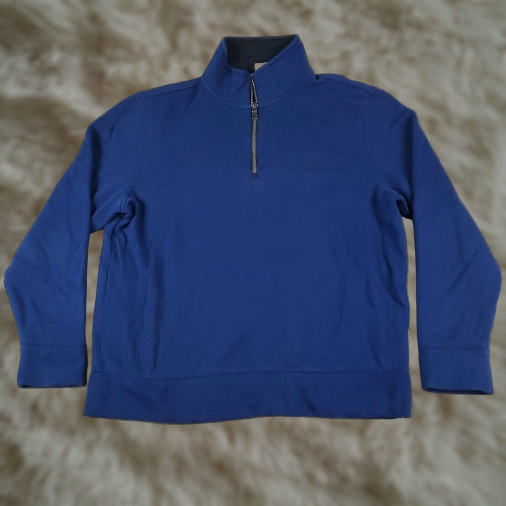 Nautica Nautica Mens Medium Blue Casual 1/4 Zip Up Pullover Sweatshirt Extra Large XL Size US M / EU 48-50 / 2 - 1 Thumbnail