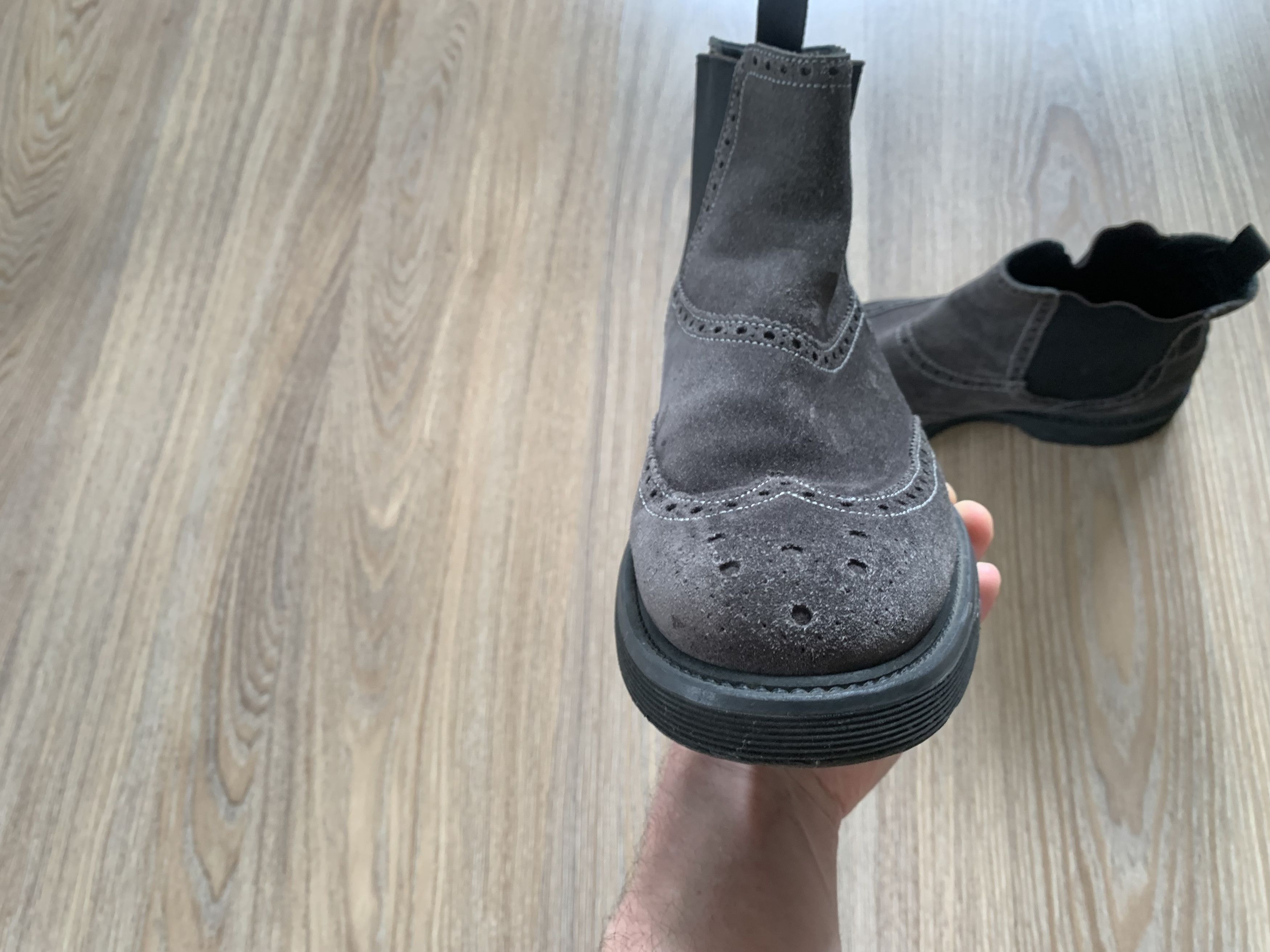 Giorgio Armani Giorgio Armani Grey Leather Suede Boots Chelsea Size US 10.5 / EU 43-44 - 6 Thumbnail