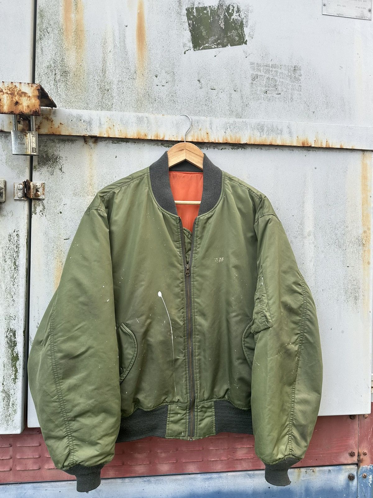 Vintage 👹Vintage THRASHED MA-1 Man Intermediate Bomber Jacket Size US L / EU 52-54 / 3 - 3 Thumbnail