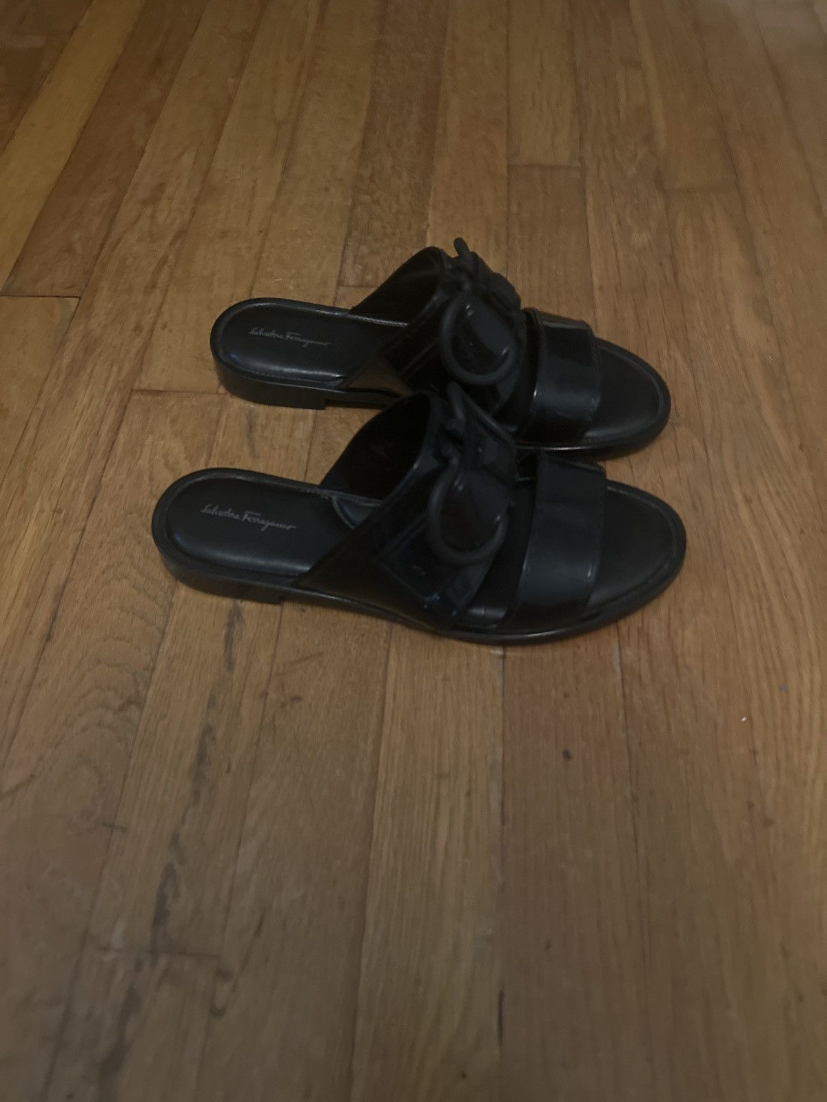 Salvatore Ferragamo Taryn Flat PVC Sandals Size US 10 / IT 40 - 2 Thumbnail
