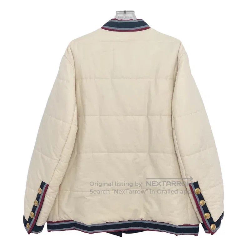 Gucci Gucci Beige striped V-neck single-breasted long-sleeved co Size M / US 6-8 / IT 42-44 - 2 Thumbnail