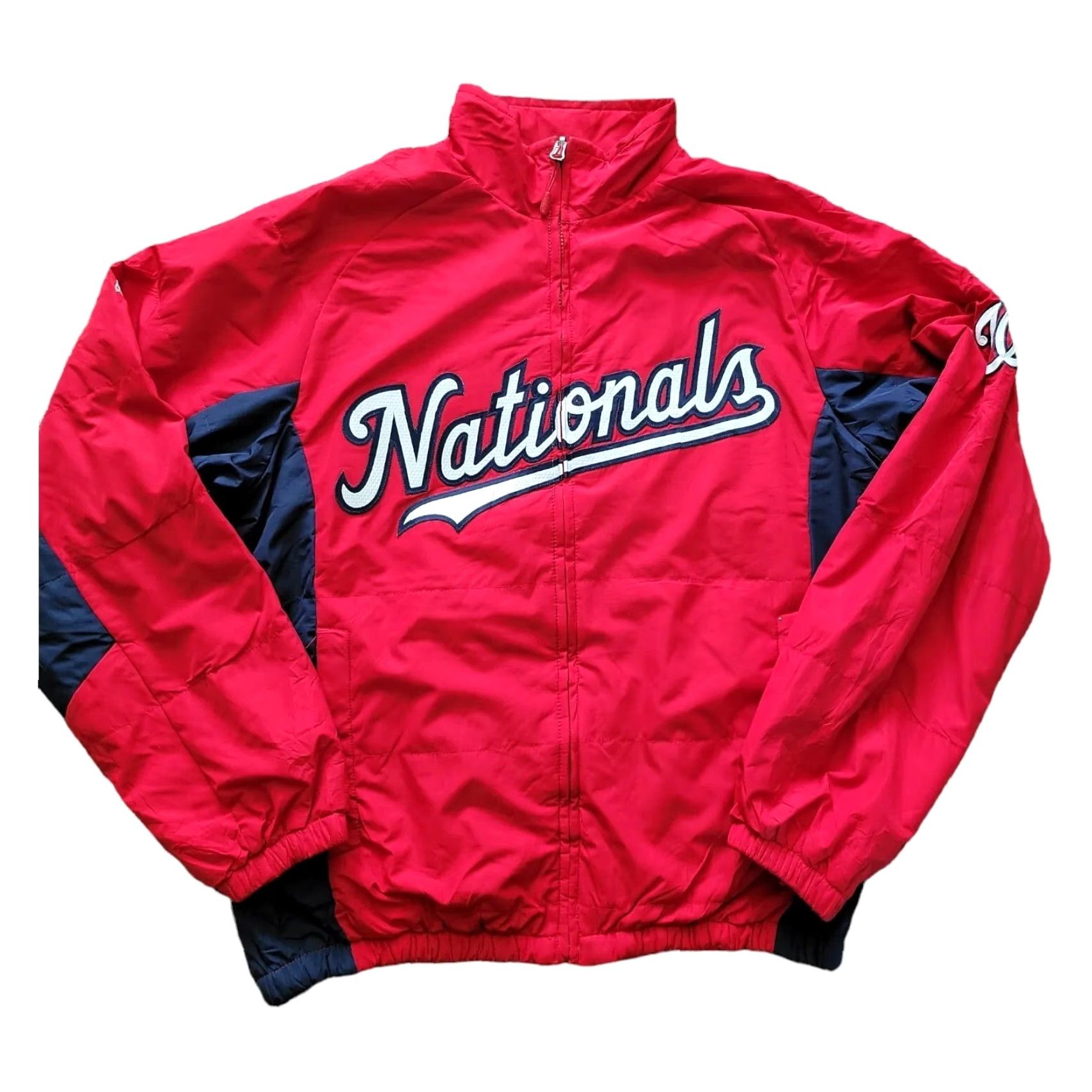VonZipper Washington Nationals Majestic MLB Zip-Up Logo Jacket S Men Red Lined Fleece Bomber Jacket Size US S / EU 44-46 / 1 - 7 Thumbnail
