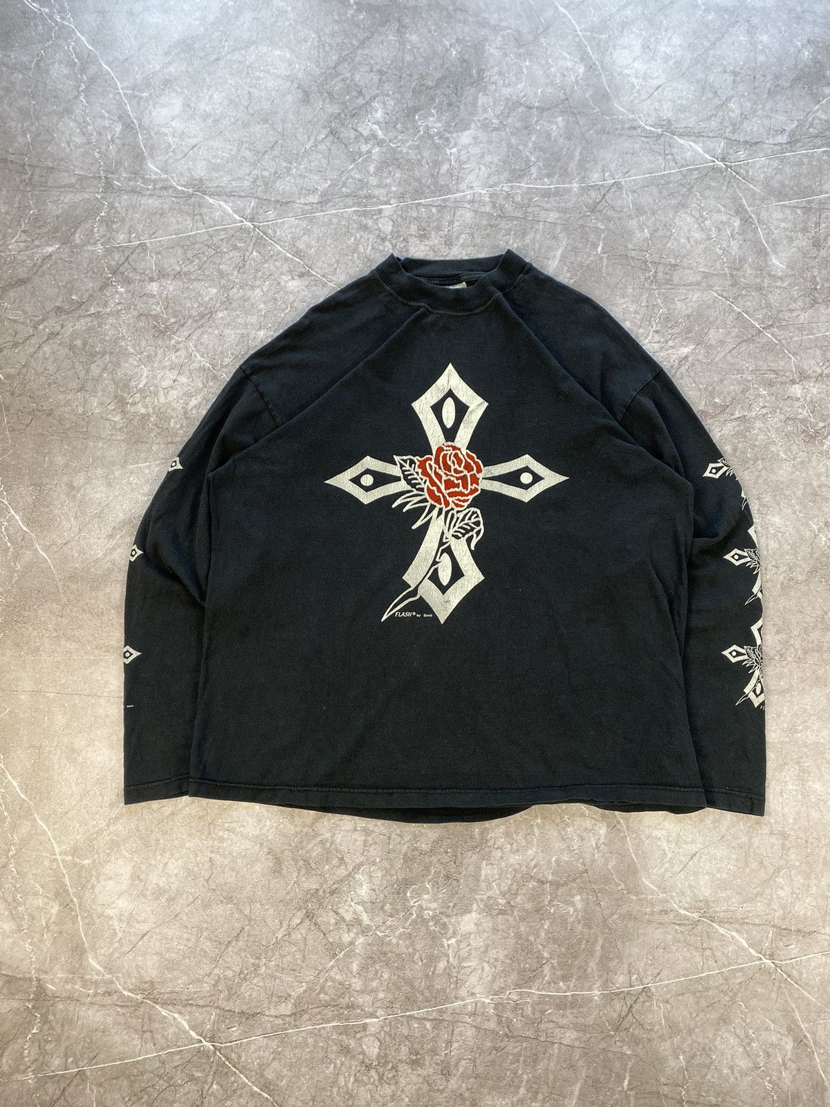 Band Tees × Vintage Vintage Rare FLASH by Simo Band USA Longsleeve Shirt Size US XL / EU 56 / 4 - 1 Thumbnail