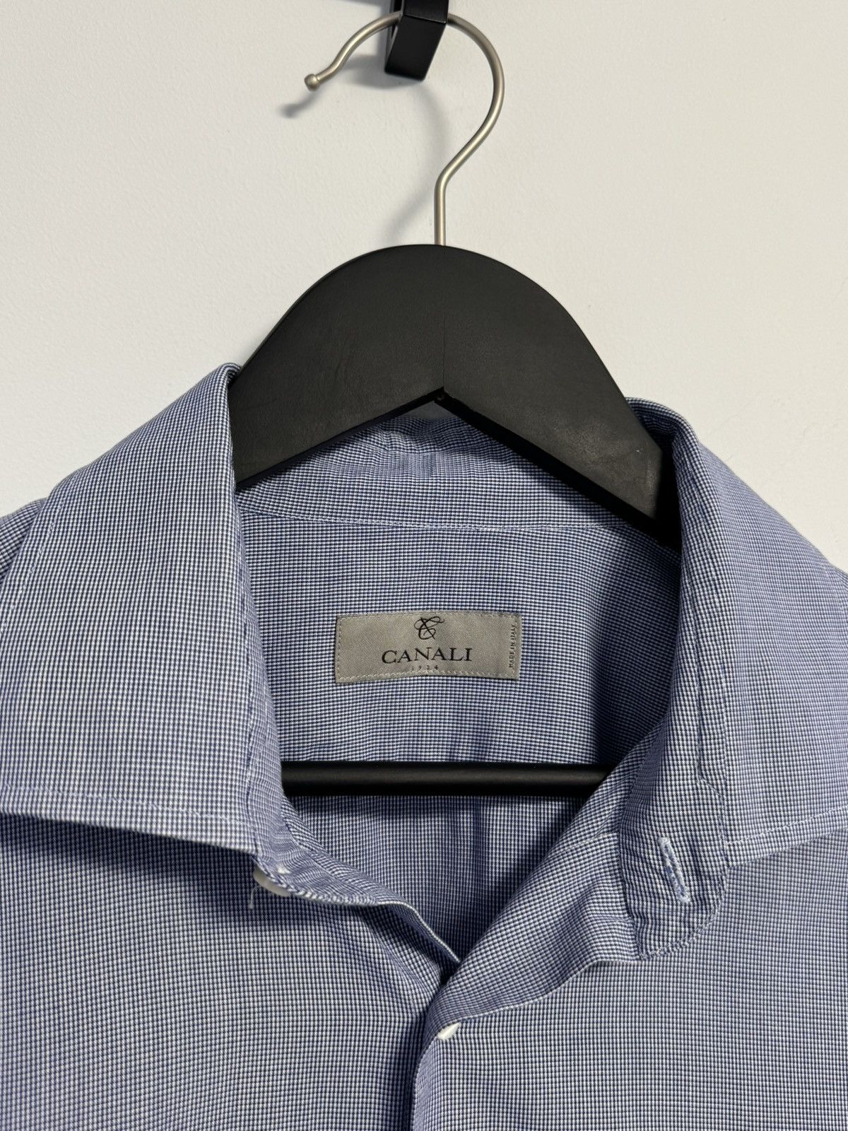 Canali Canali Button Up Shirt Blue Luxury Size US L / EU 52-54 / 3 - 3 Thumbnail