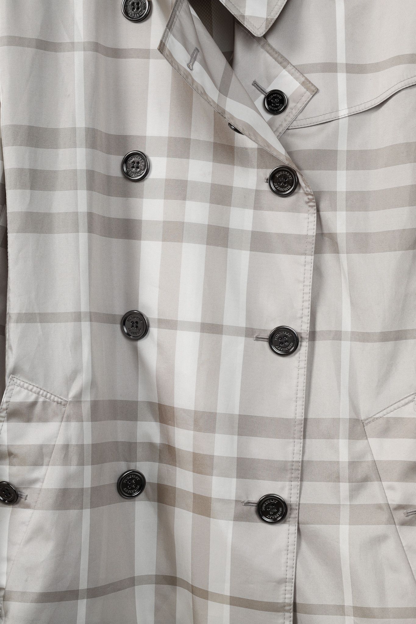 Burberry Burberry Brit Grey Check Taffeta Packable Belted Trench Coat Size L / US 10 / IT 46 - 12 Thumbnail